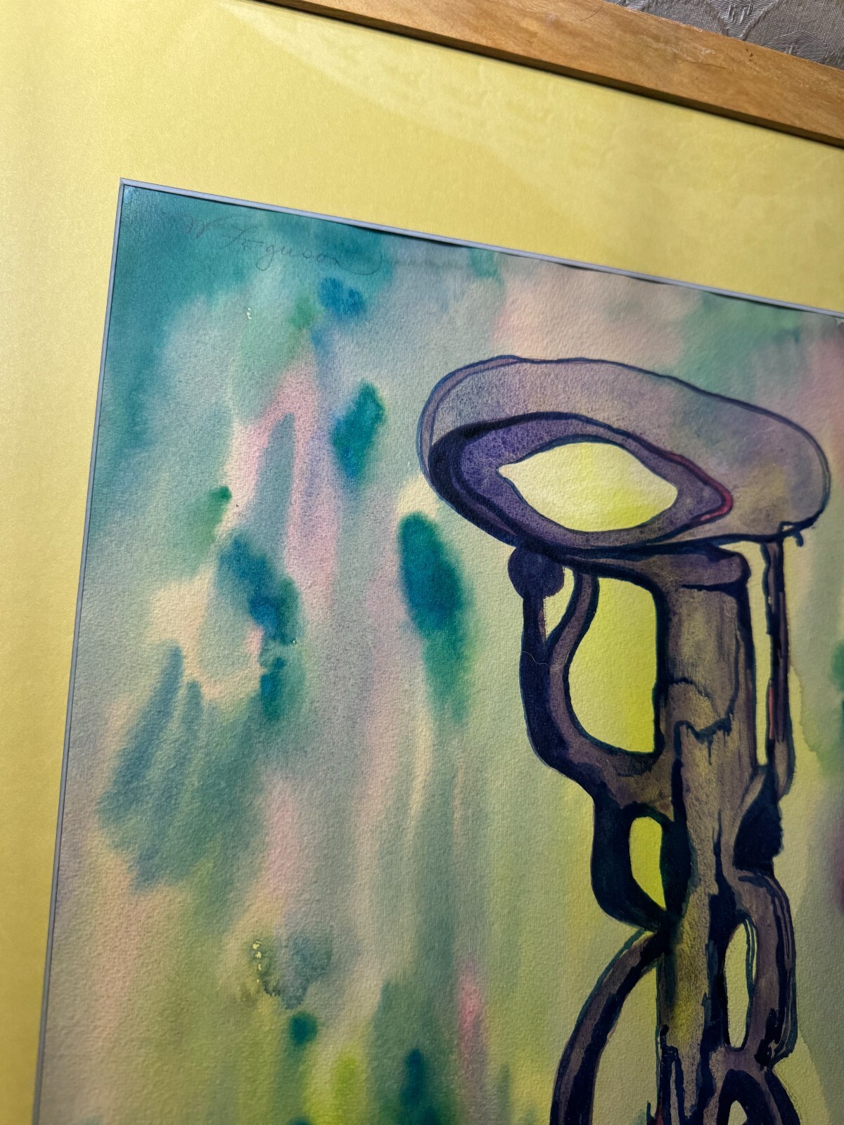 William Ferguson «An Abstract Composition» Watercolor Painting -Framed
