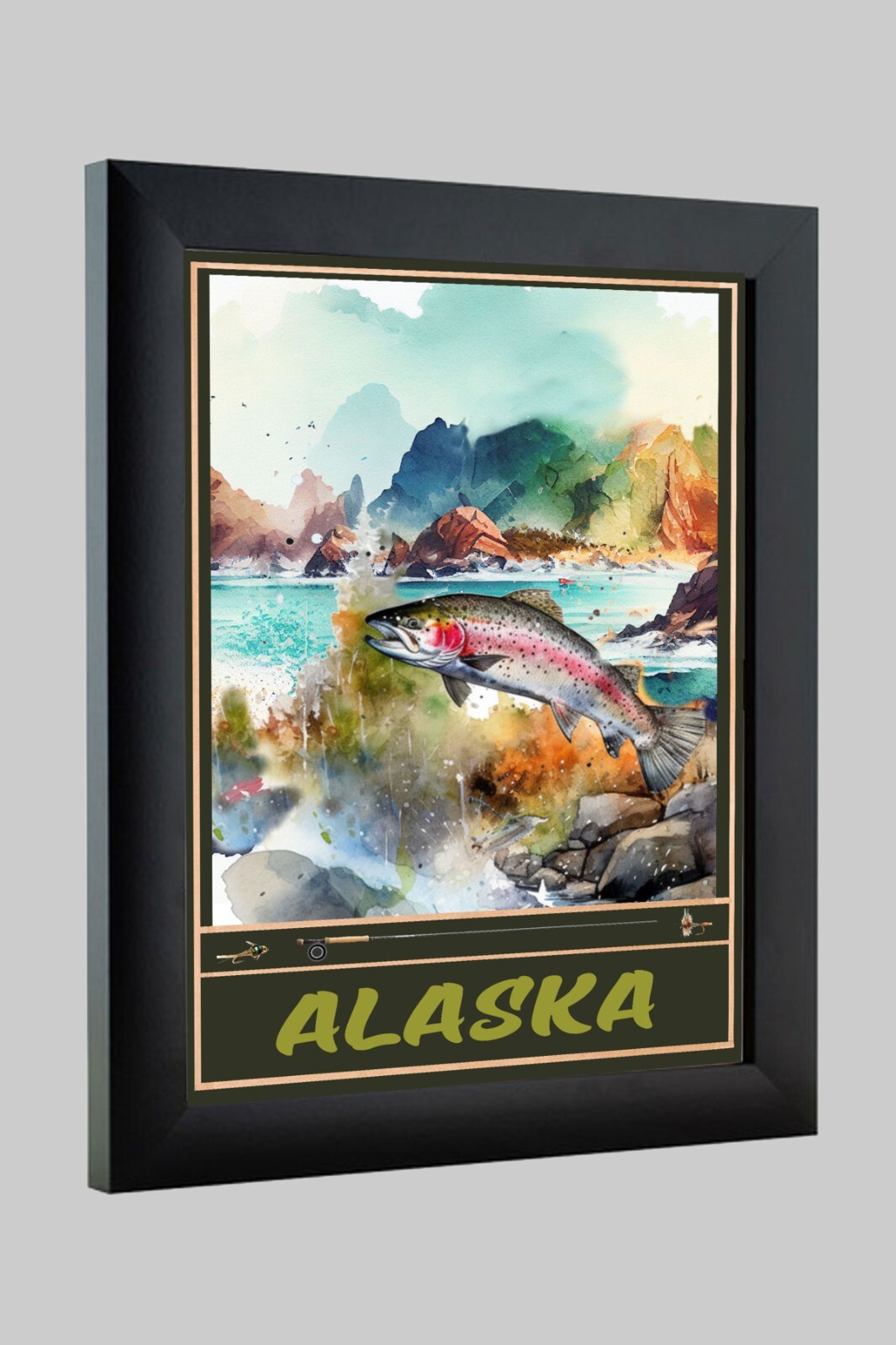 Fish Alaska Salmon Trout Sports Fishing Art Travel Poster Prints