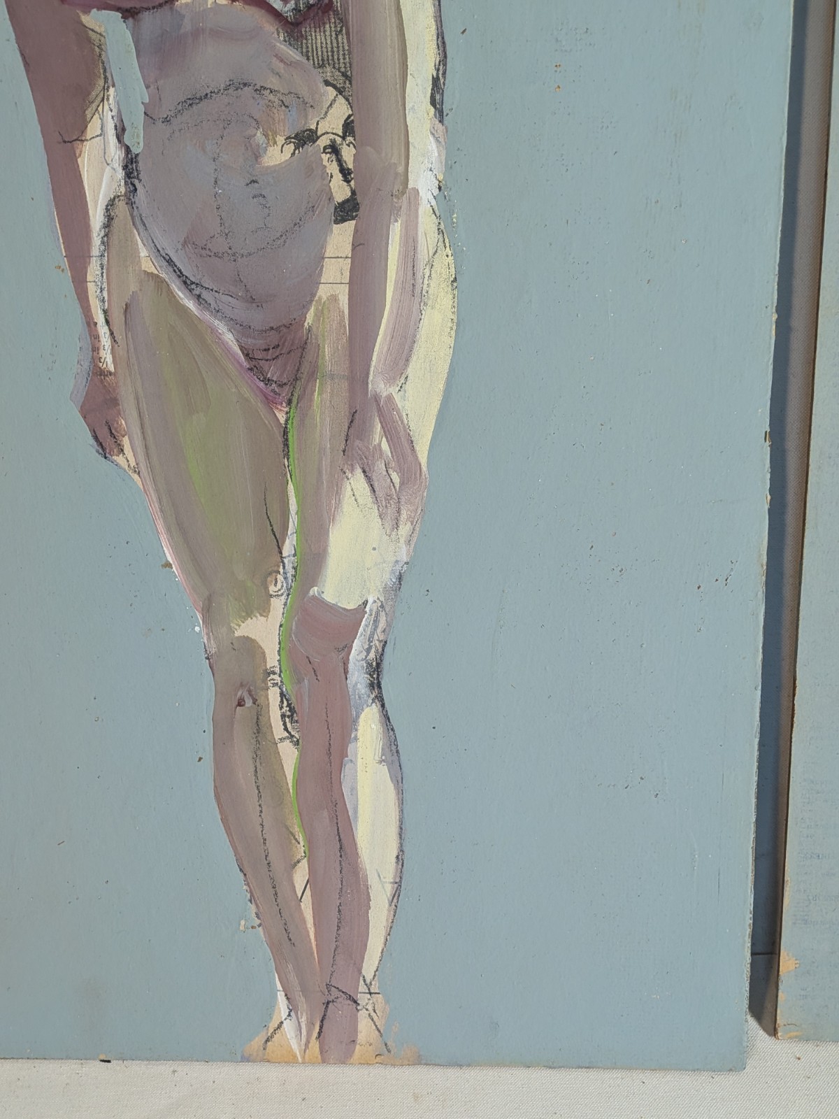 PAIR Vintage J. Huszer figure study midcentury female nude Rhode Island mcm RISD