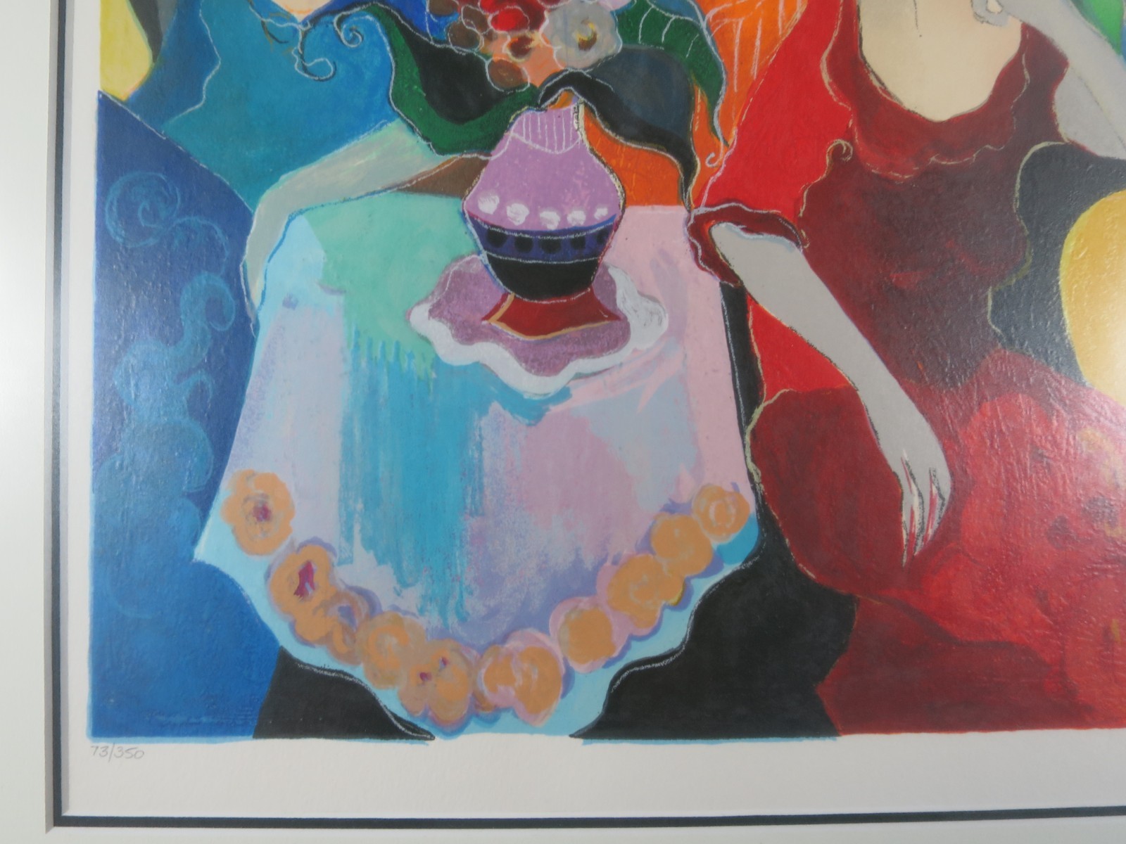Itzchak Tarkay Signed Serigraph Two Ladies Women Seated Limited Ed 20″x22″ Frame