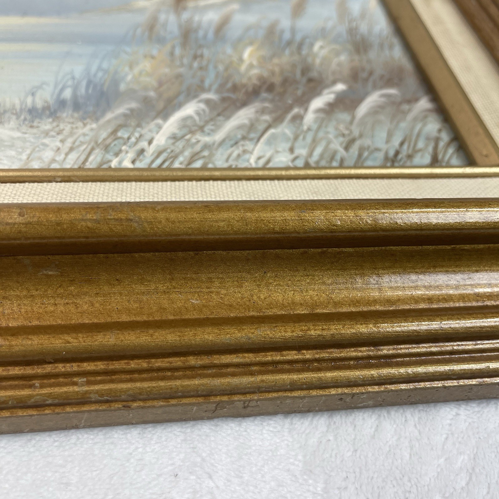 Vintage Signed Original Oil Painting Lighthouse Seascape Coastal Art Frame 15×13