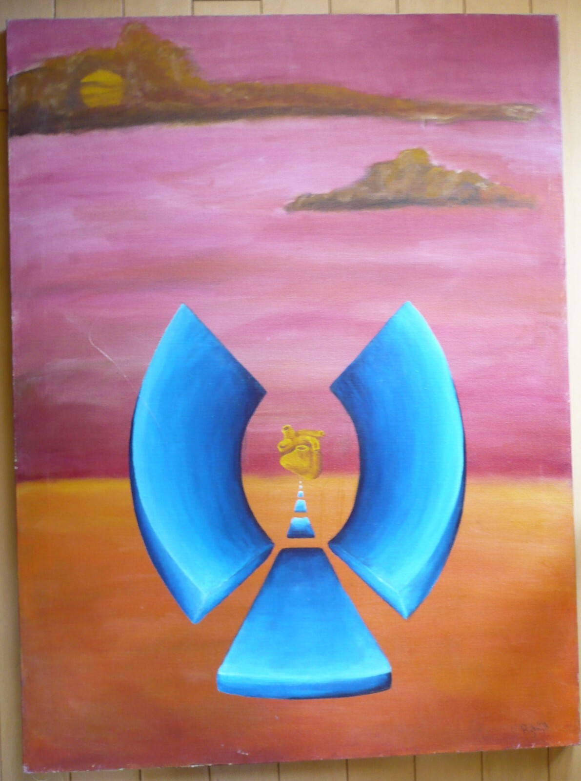 RYDER, 1971 ABSTRACTION ABSTRACT EXPRESSIONIST VINTAGE OLD OIL PAINTING SURREAL