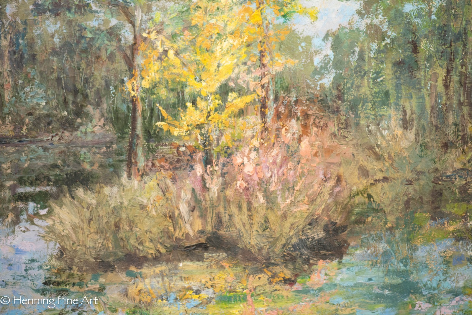 Beautiful Florida Impressionist Landscape Painting by Linda Hauser Cypress 23×29