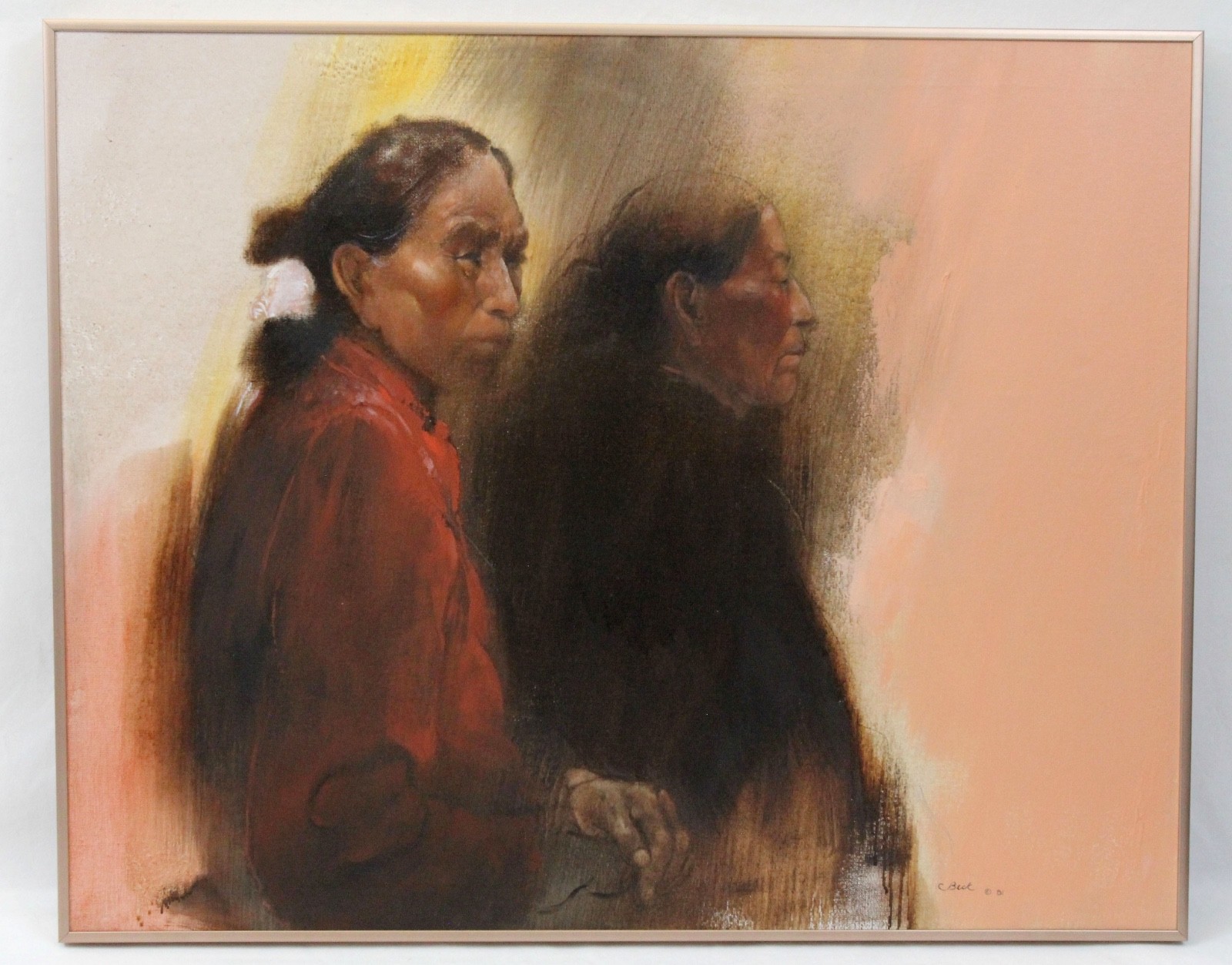 Clifford Beck 24×30 Oil Painting Portrait Native American Navajo Listed Artist