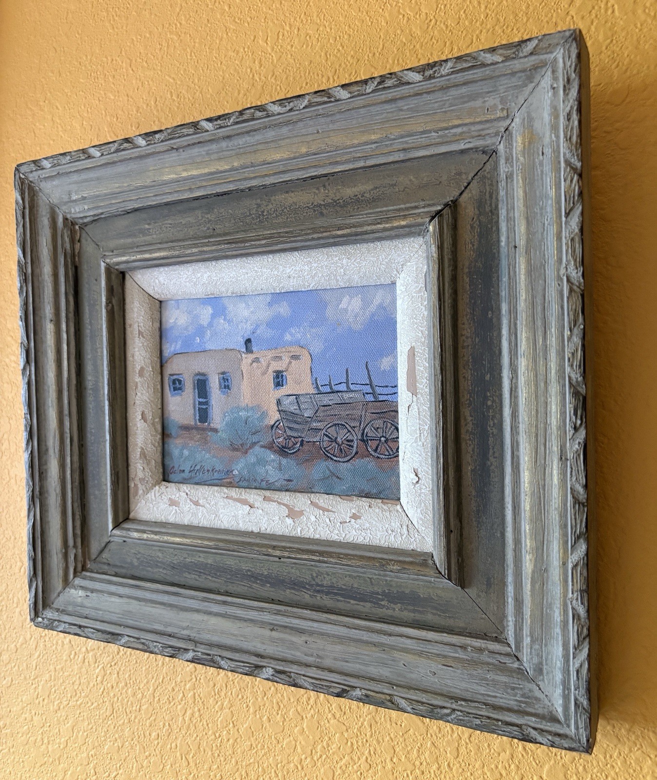 Antique signed🎨 ODON HULLENKREMER Oil Painting 🎨SANTA FE 🎨 New Mexico WOW !!