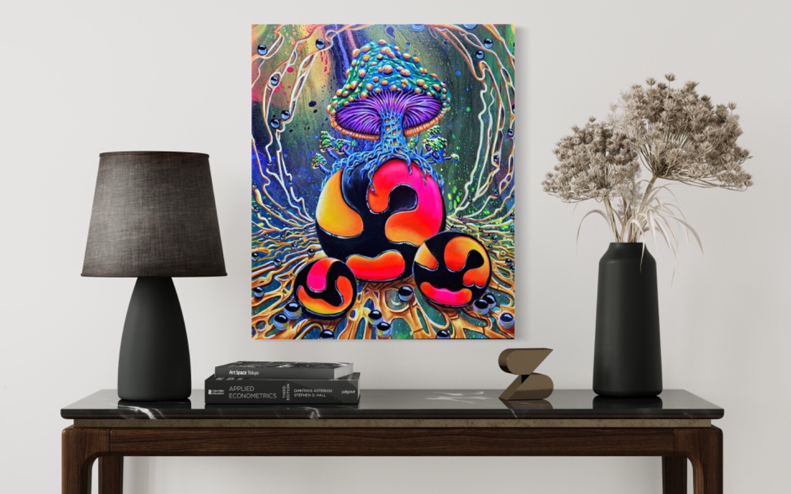 Mushroom spheres original painting OOAK