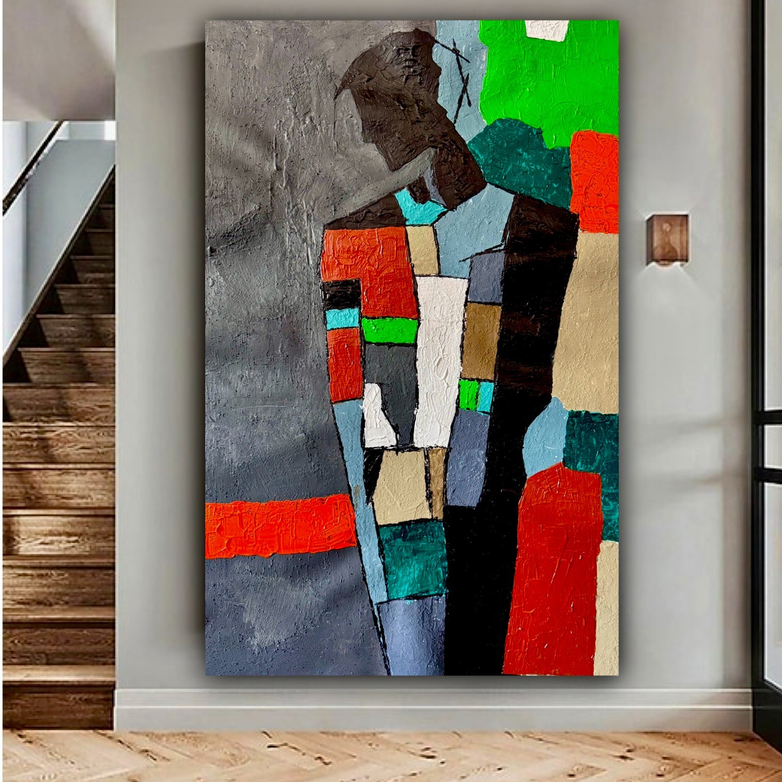 Textured Abstract Expressionist Painting – Original Acrylic Canvas Art (20×31 in