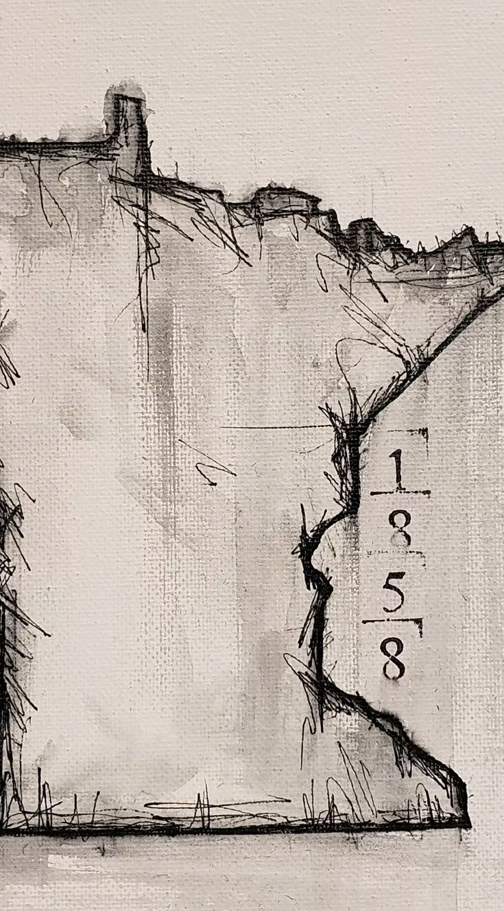 Original Abstract Modern Minimal Ink Painting By K.A.Davis » Minnesota «