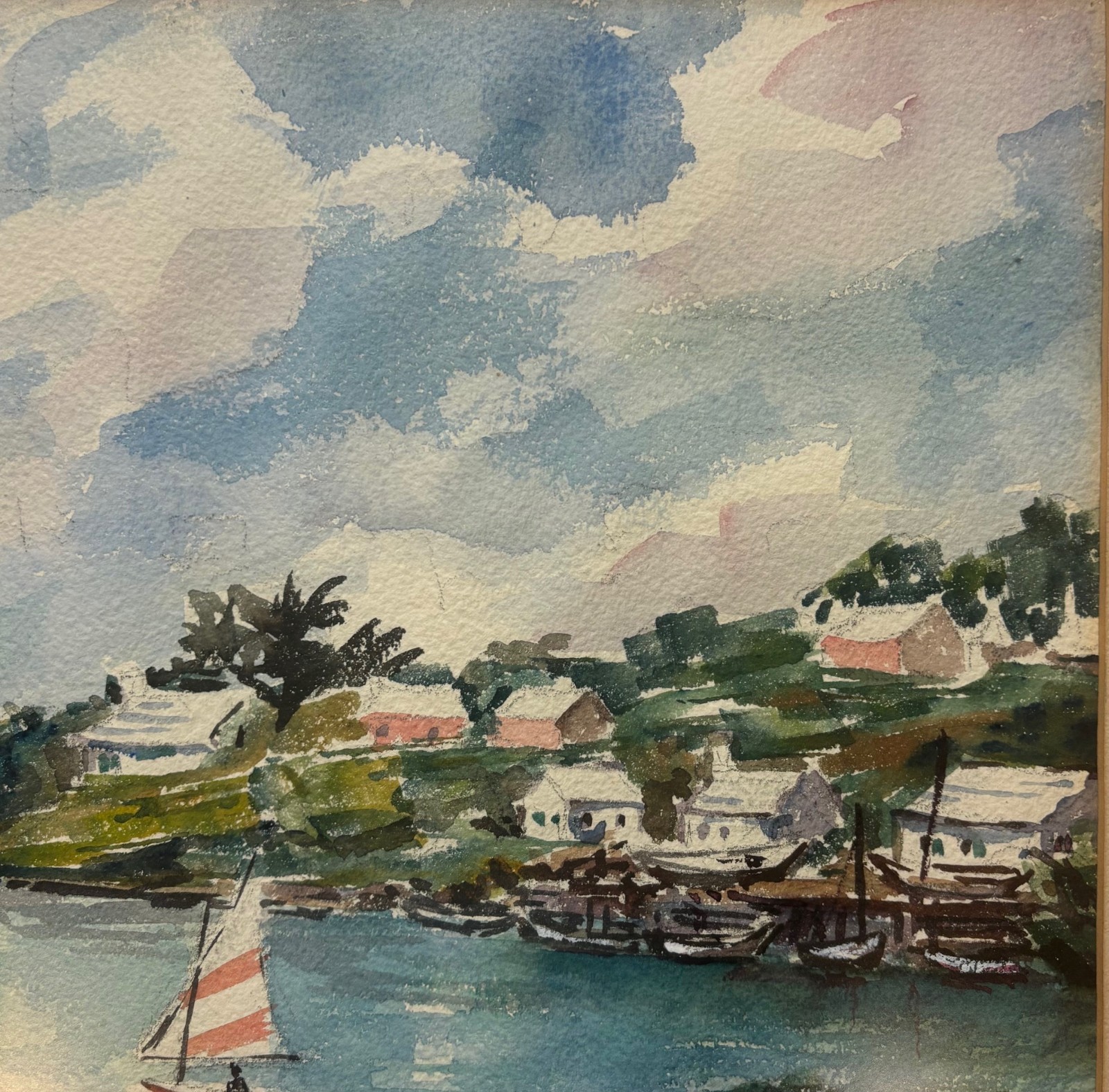 Vintage Barbara Van Stappen Sailing Boat ‘GLENCOE BERMUDA’ Paget Parish PAINTING