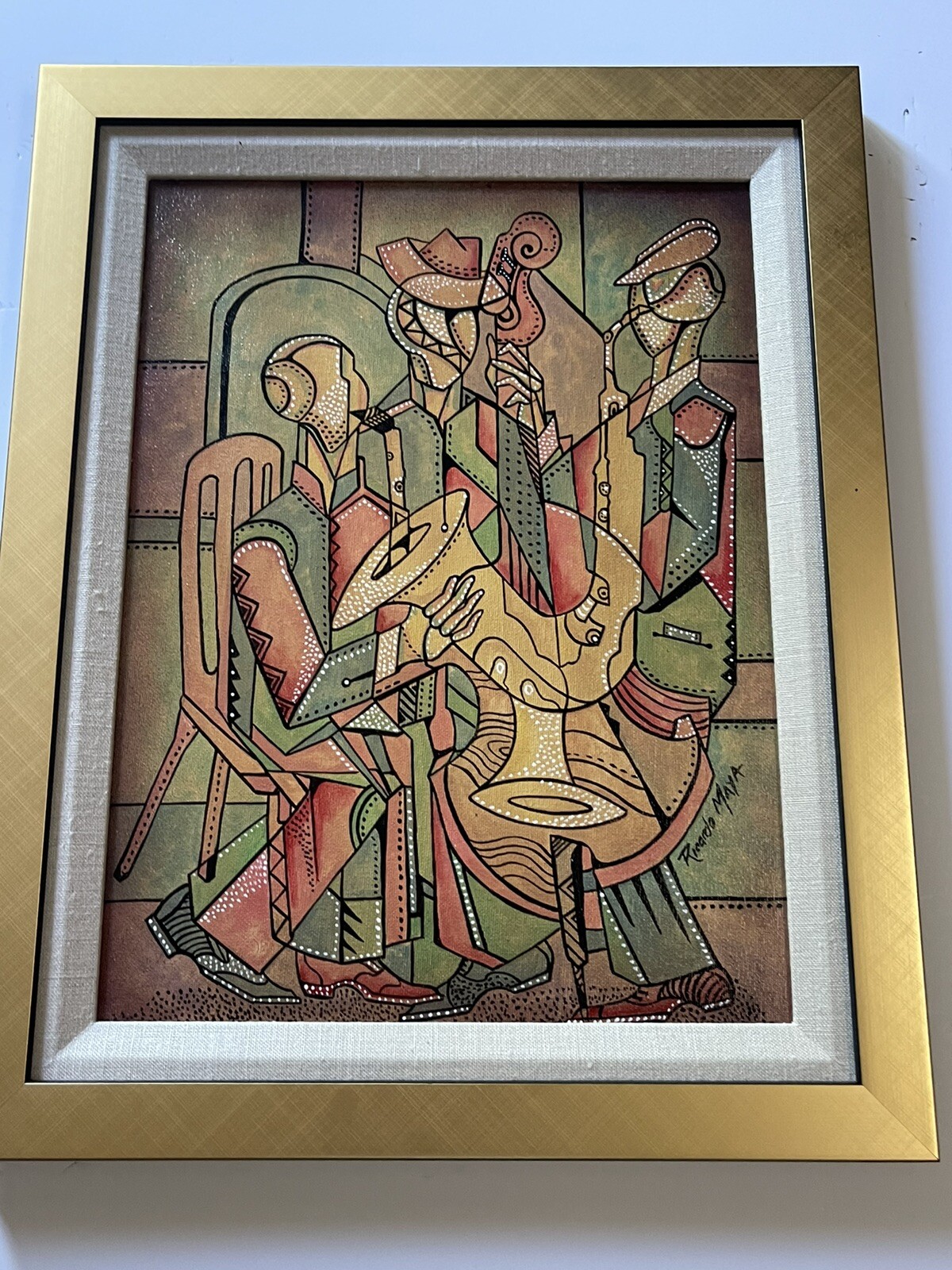 Ricardo Maya Original Painting Authentic Cuban Modernist Nicaragua Abstract 16″