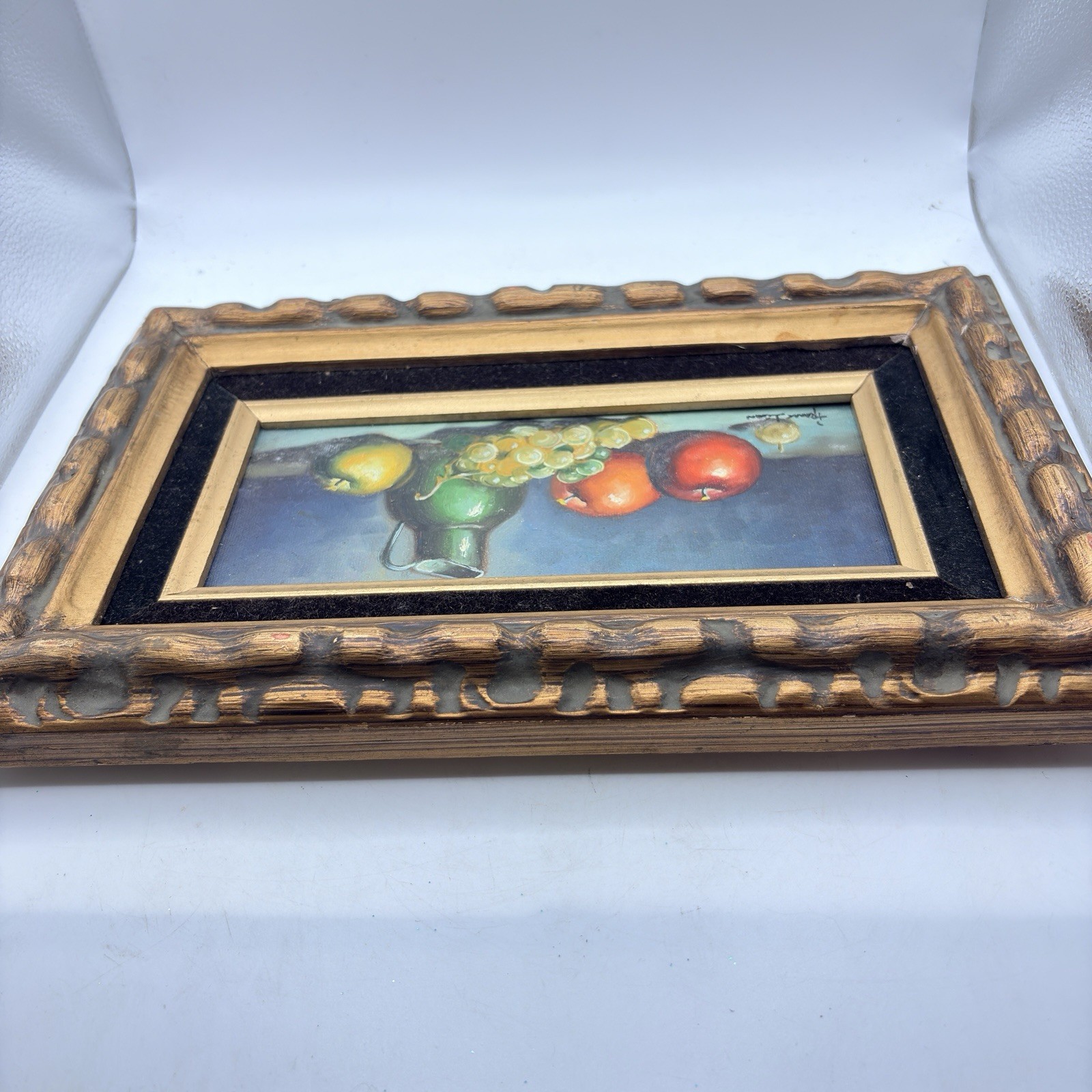 Frank Lean Original Still Life Oil Painting On Canvas Fruit Signed Framed