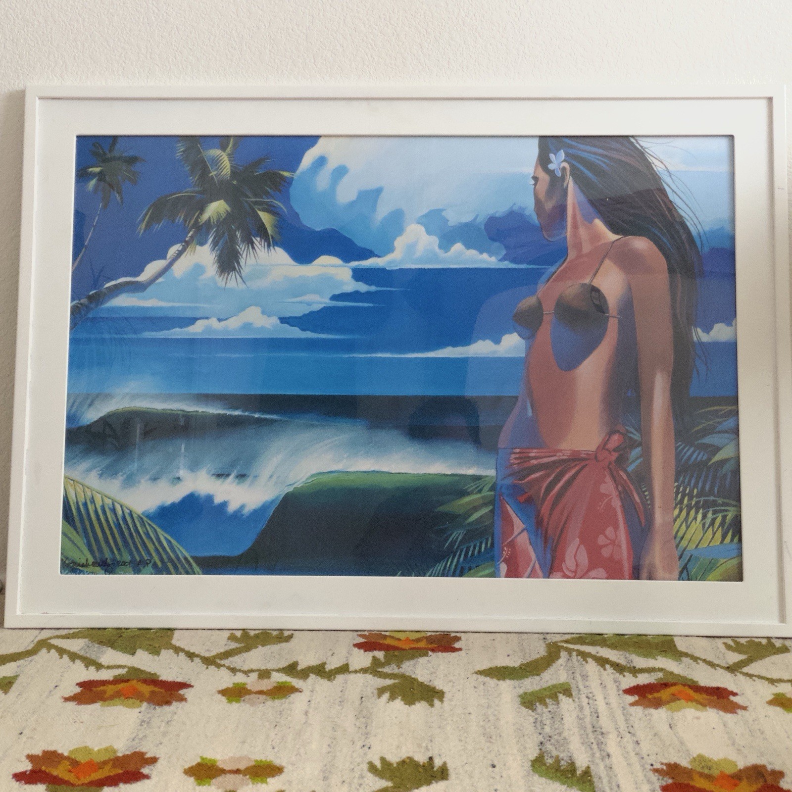 WADE KONIAKOWSKY Signed Artist Proof 24×36 Giclee Print Framed Hawaii Girl Waves