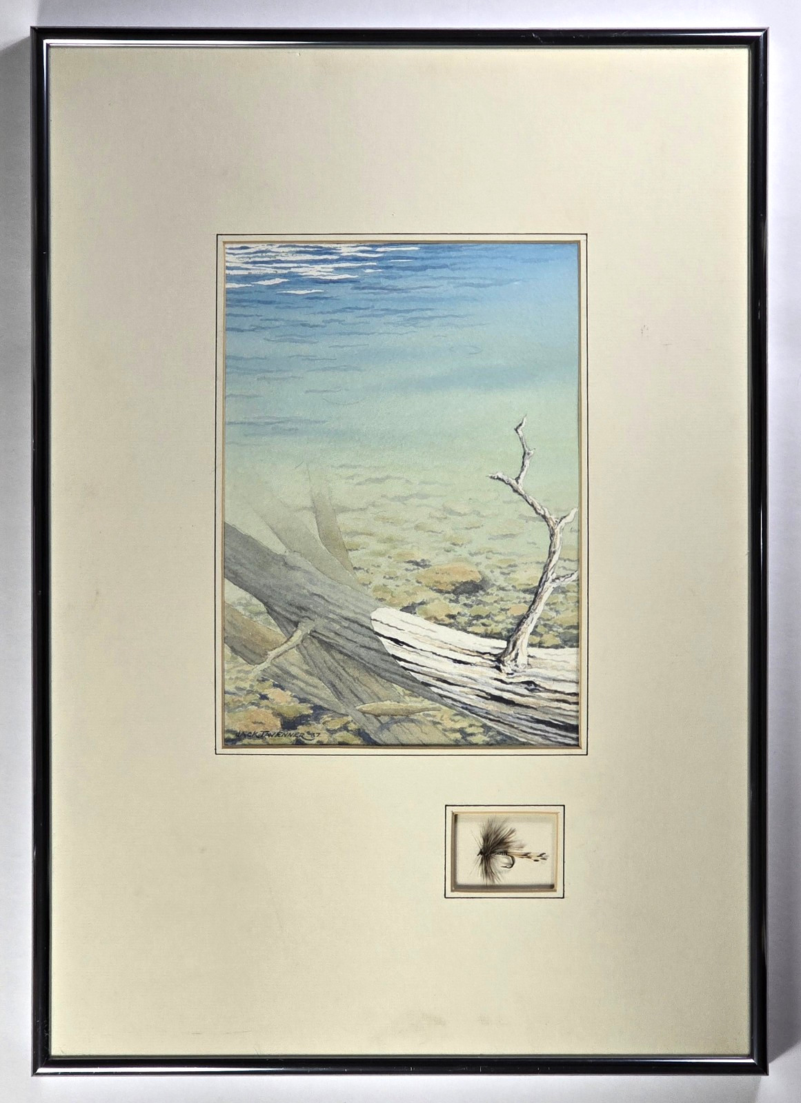 Original Jack Tavenner Watercolor Painting ~ Fly Fishing, Pacific Northwest, PNW