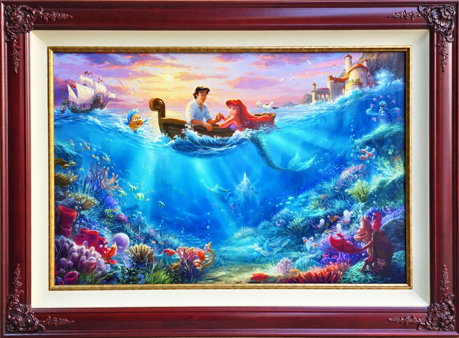 Thomas Kinkade ~ Little Mermaid Falling in Love 24 x 36 Canvas No Cert