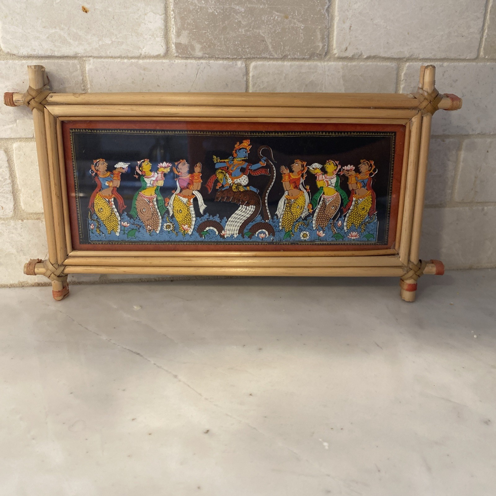 Pattachitra Lord Krishna Painting Indian Handicraft Palm Leaf Painting