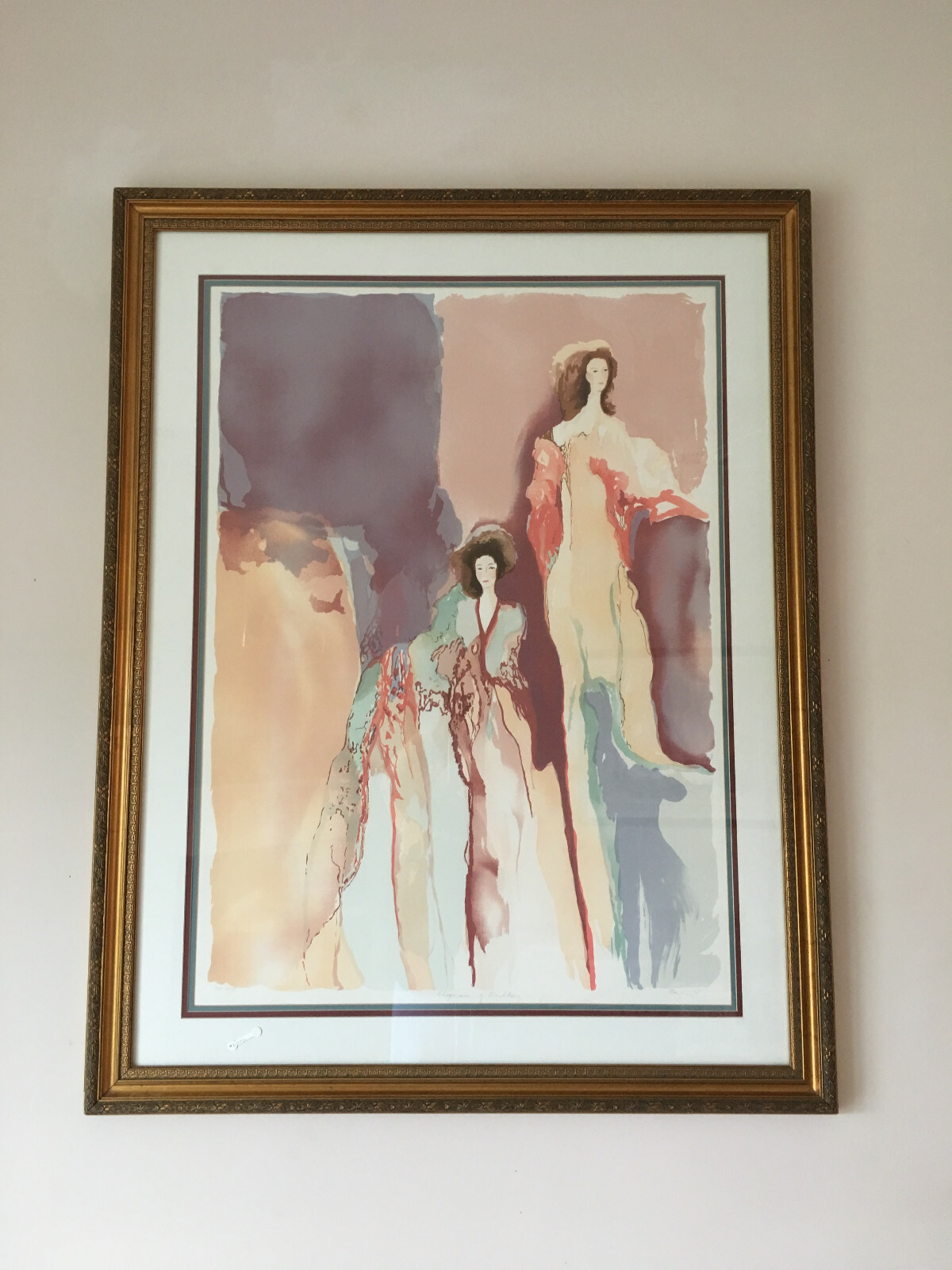 Jane Bazinet Elegance of Blackberry Signed Print. Matted & Framed.