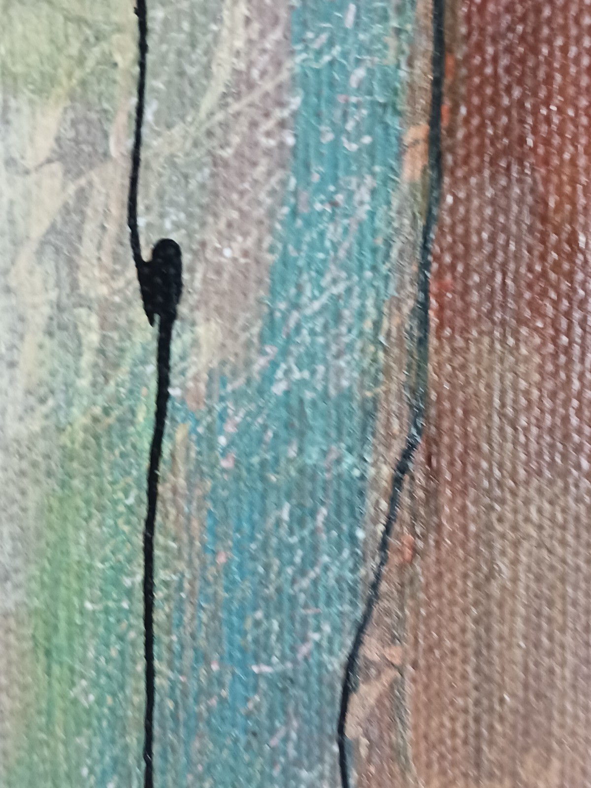 Abstract Painting metal, calligraphy, «Truth and Beauty 2» studio $550 2015