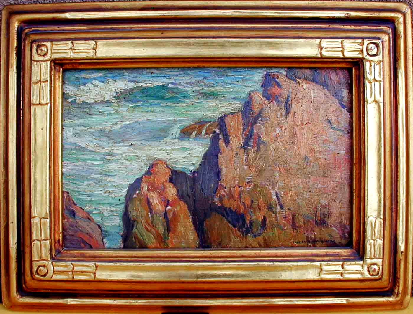Massachusetts Oil CHARLES ALLAN WINTER ‘Breaking Waves’ 6″ x 9.5″
