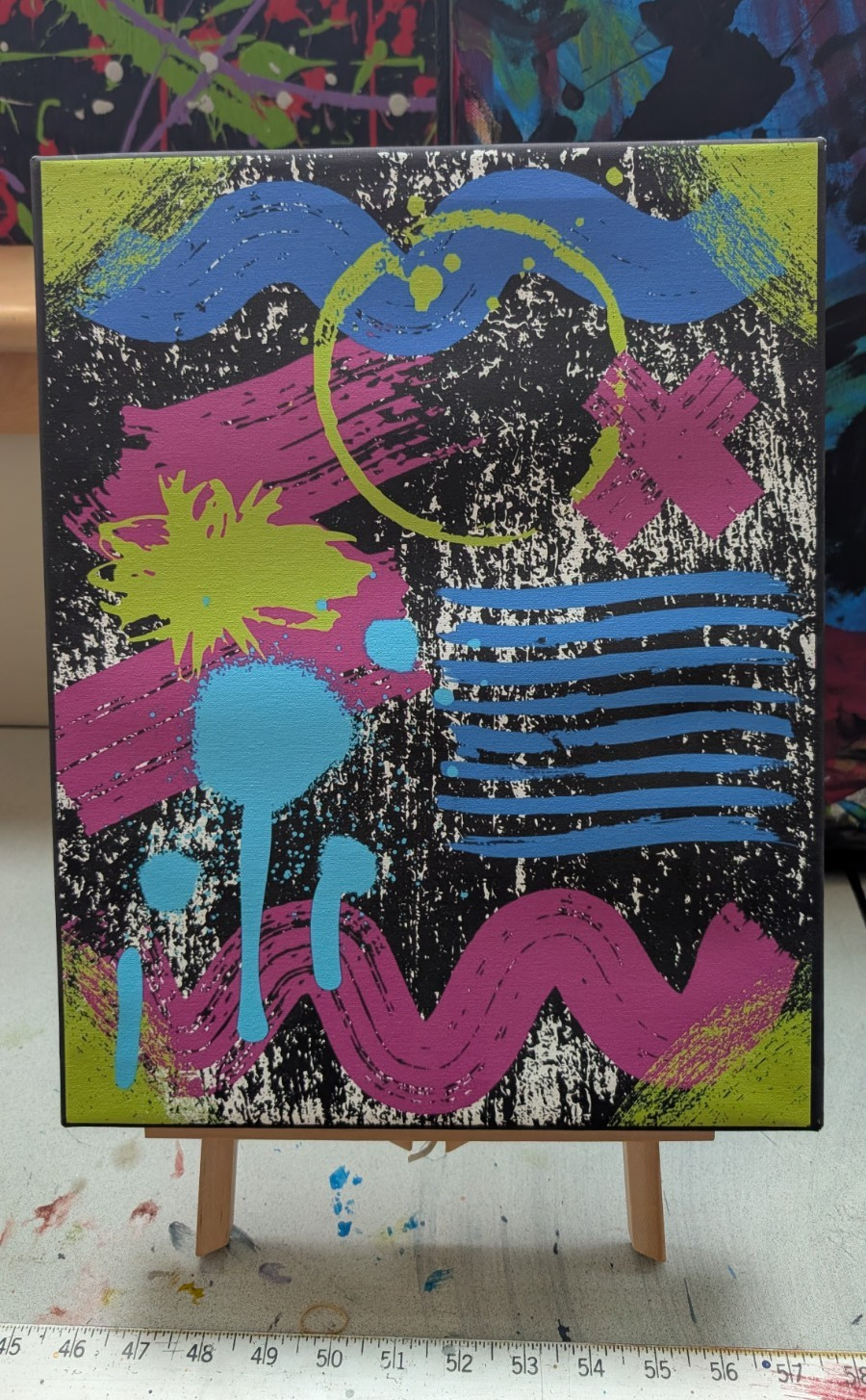 Small Abstract Contemporary Canvas Painting, Single Piece Wall Art, Unframed