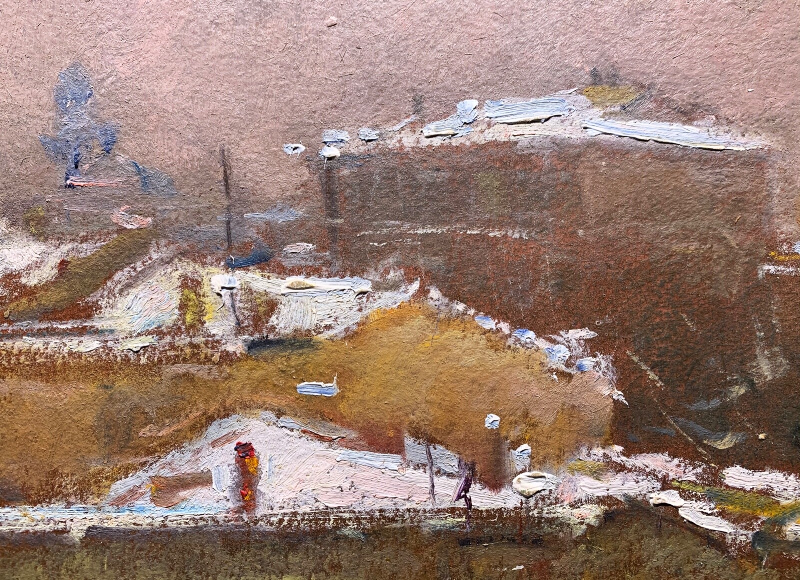 ALBIN GAVDZINSKY «Winter Evening» Original Painting, Oil on Board, Framed, COA