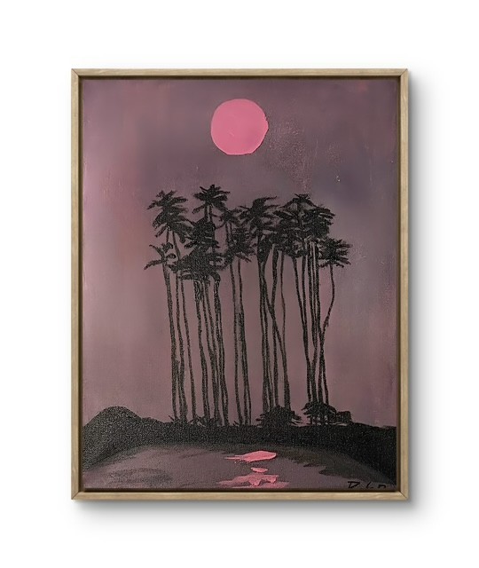 Abstract Expressionist Original 14×11 Canvas, Palm Beach Glow, Signed Painting