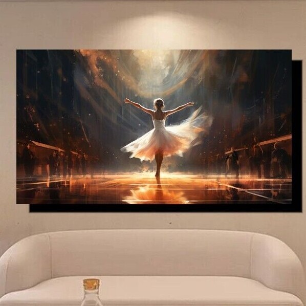 Ballerina Dancing On Stage JUMBO Canvas Wrap Prints to 38×50