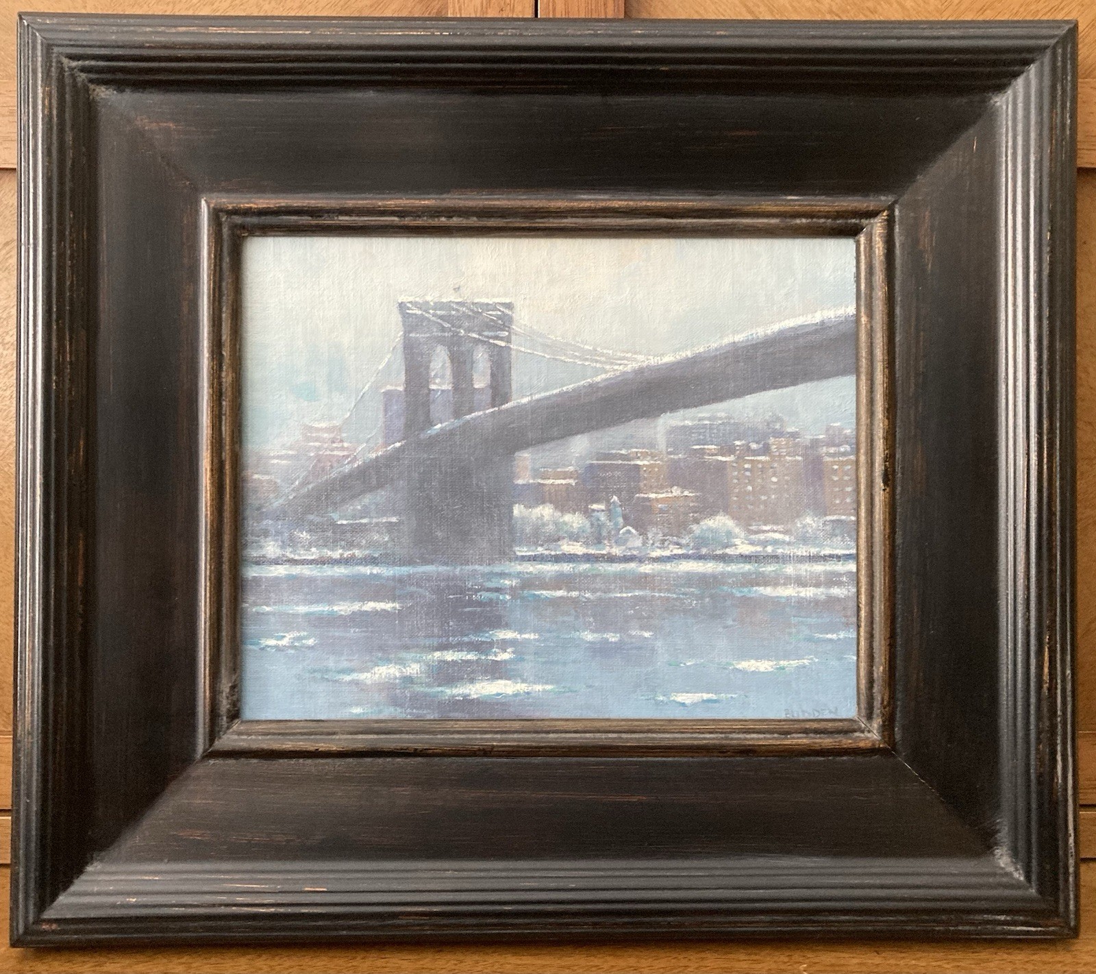 MICHAEL BUDDEN (1957 to Present) New Jersey Artist / Brooklyn Bridge Painting