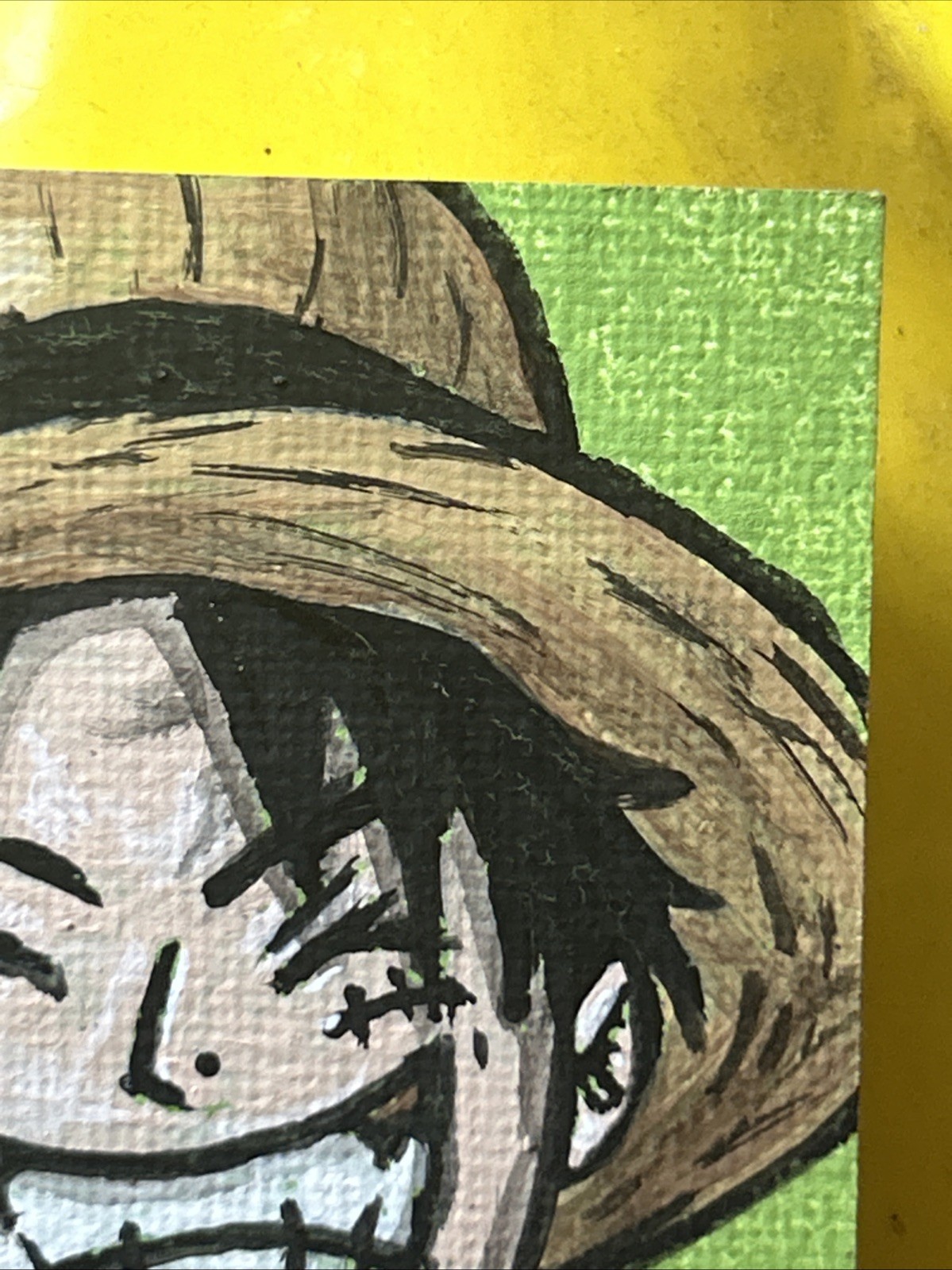 ACEO Original Painting Monkey D Luffy One Piece – 2.5in x 3.5in Acrylic