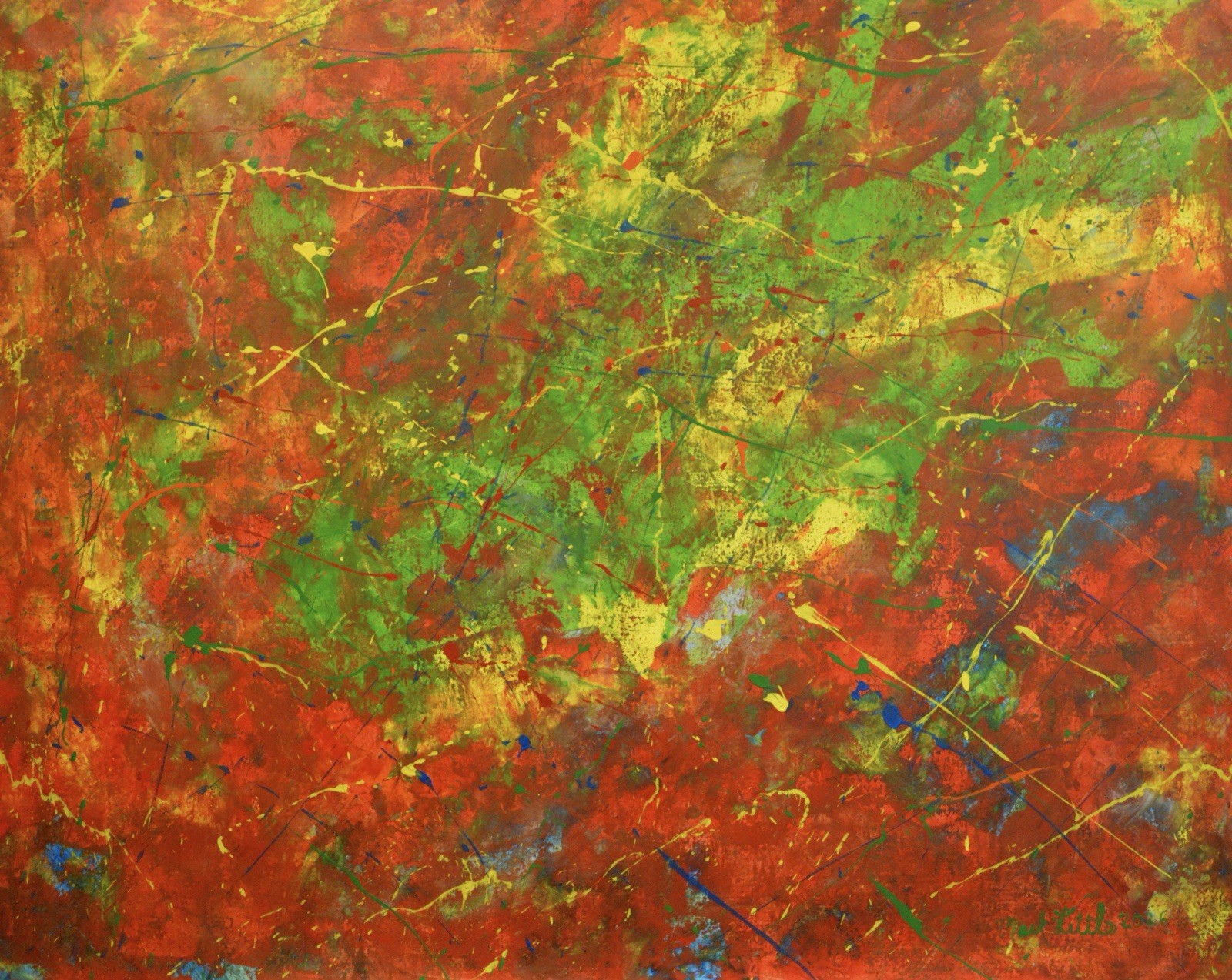 Mark Little Original￼ Giant Canvas Painting 81”X62” (6 Foot 9 inch) Abstract XXL