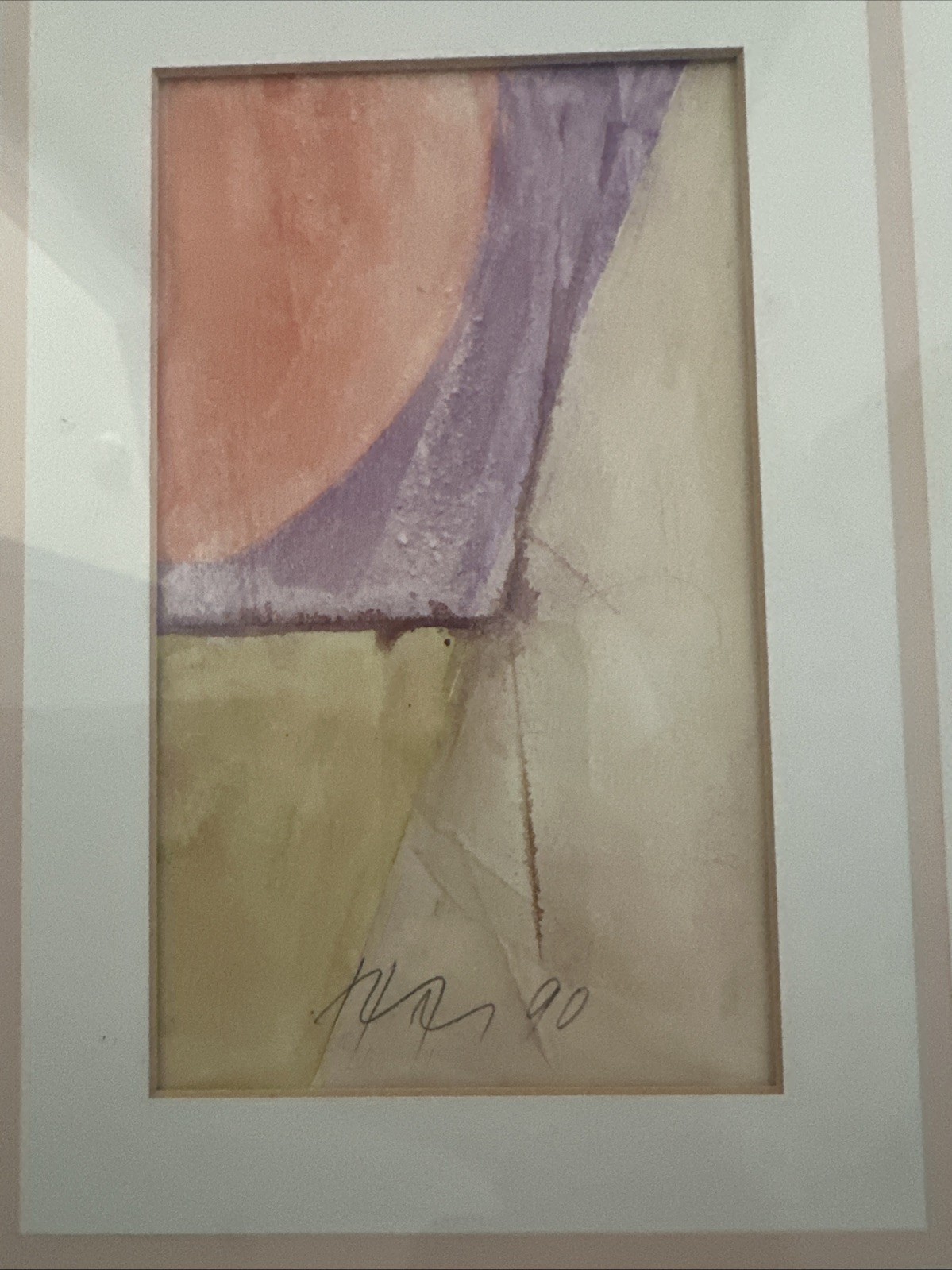 Hugh Wiley Abstract Multi-Color Water Color 1990