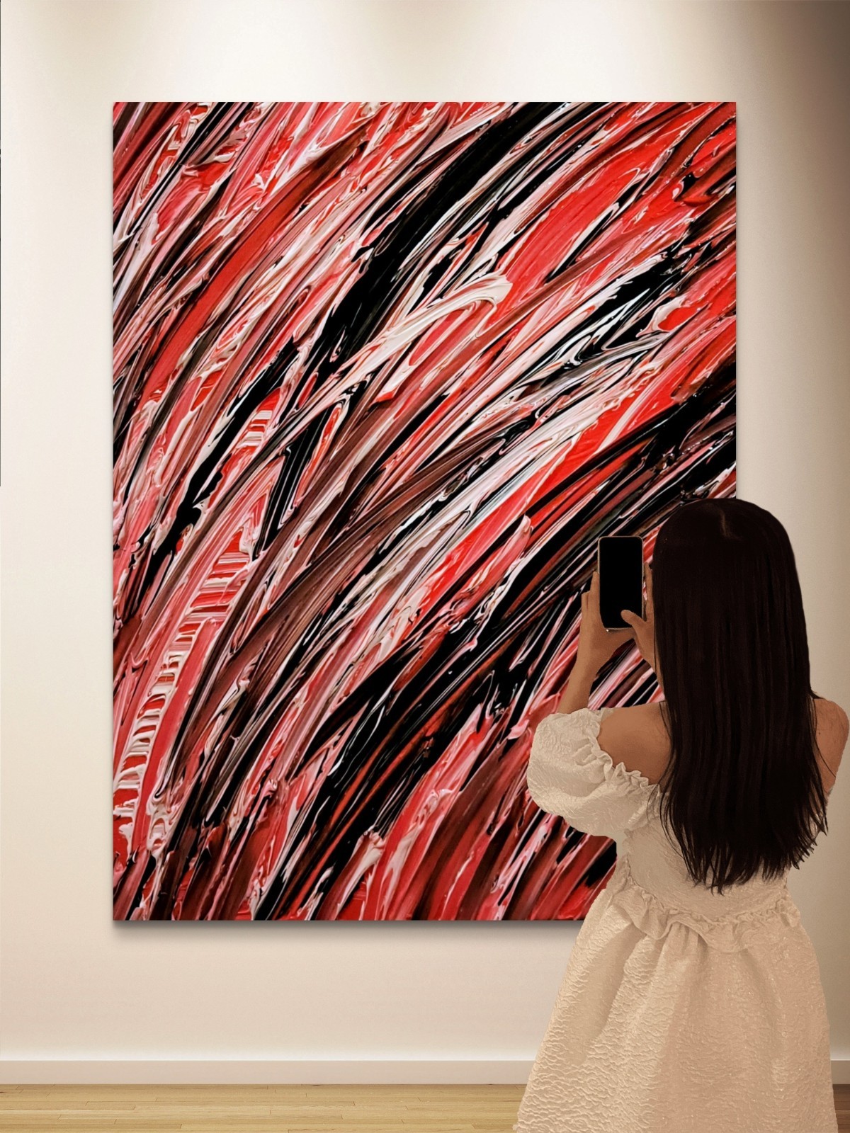 Trey Coppland, Tropical Night Abstract Acrylic, 24×30 in, 2026 Signed