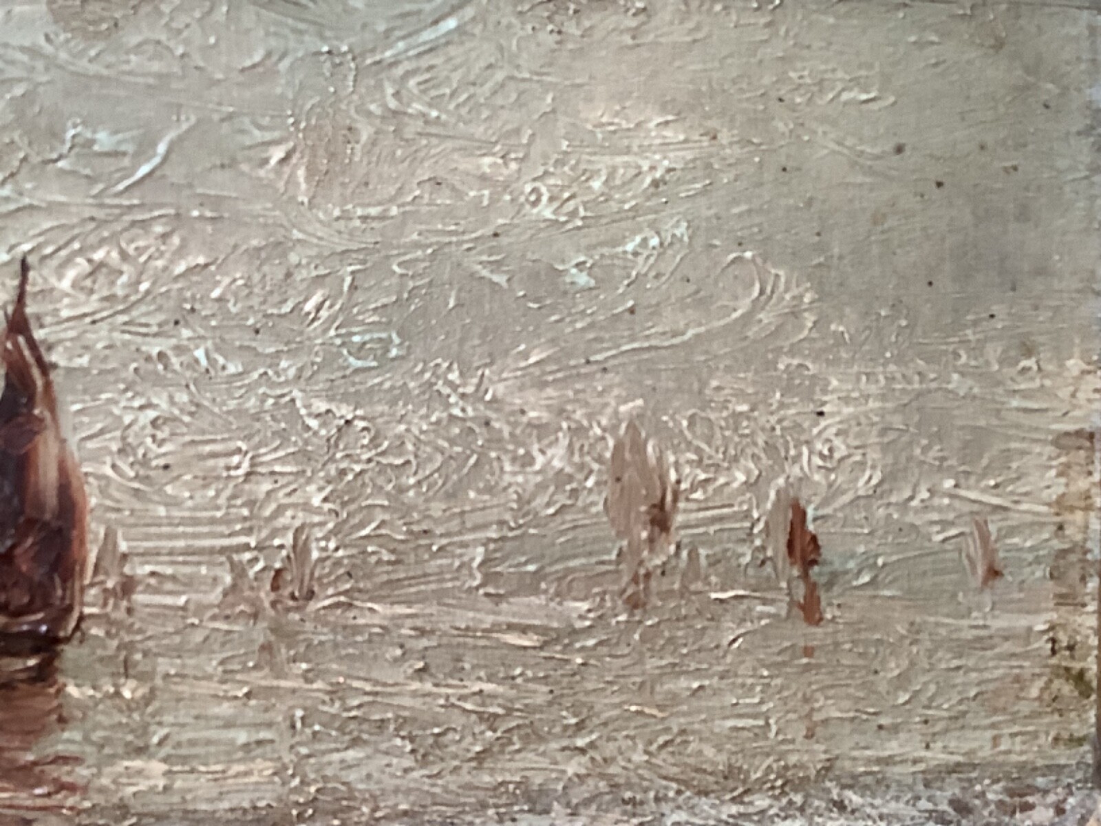19th Century Impressionism Seascape Sailing Boats VENICE LAGOON Oil Painting