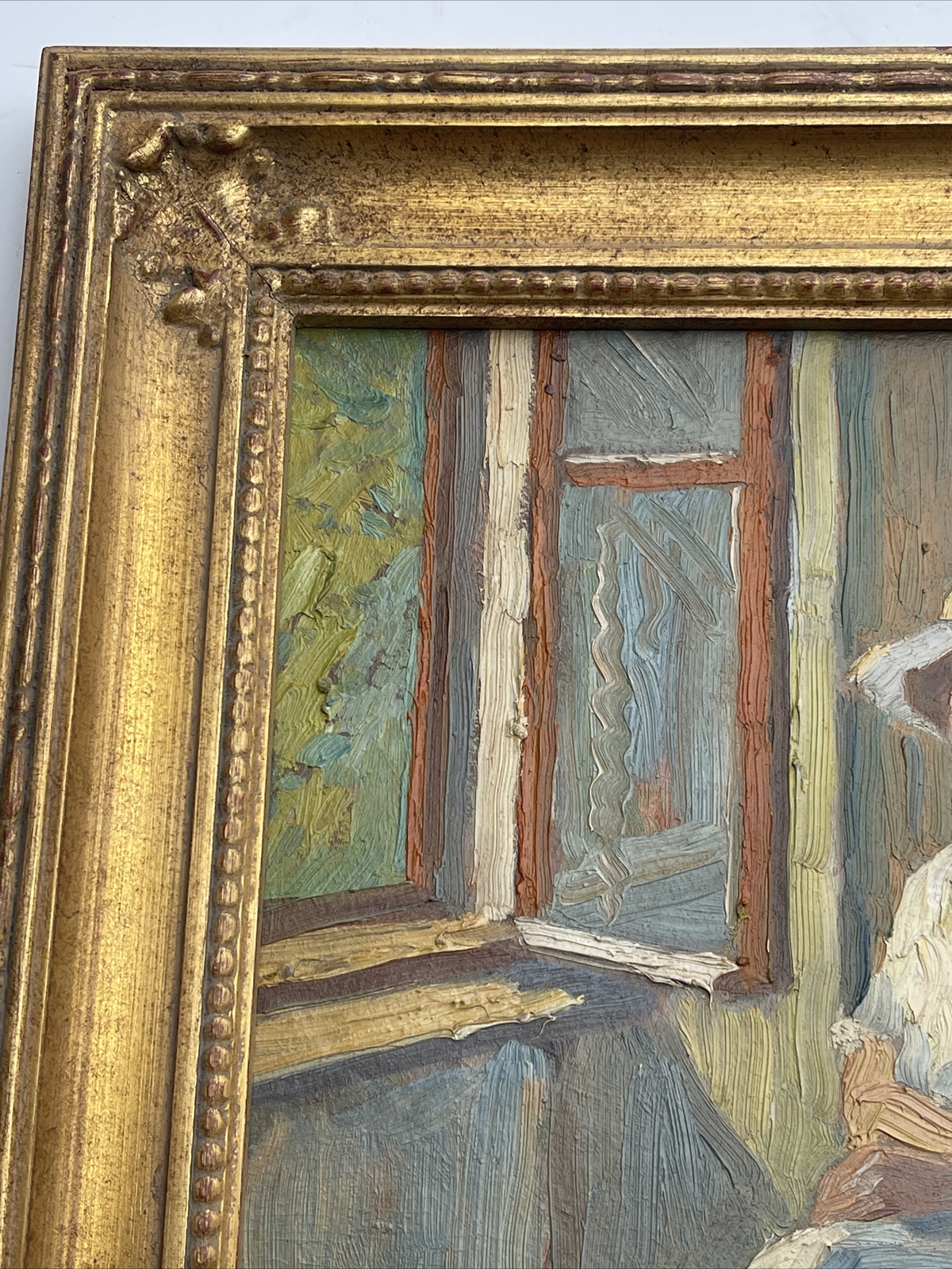 VINTAGE PAINTING PORTRAIT IMPRESSIONISM PRETTY WOMAN FEMALE MODEL MYSTERY OIL