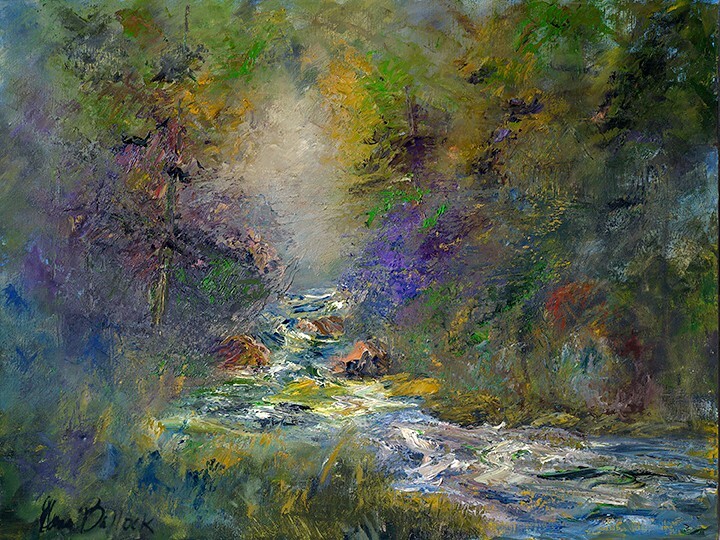 «Forest Stream» by artist Elena Ballock, 12×16 Giclee From Original Oil