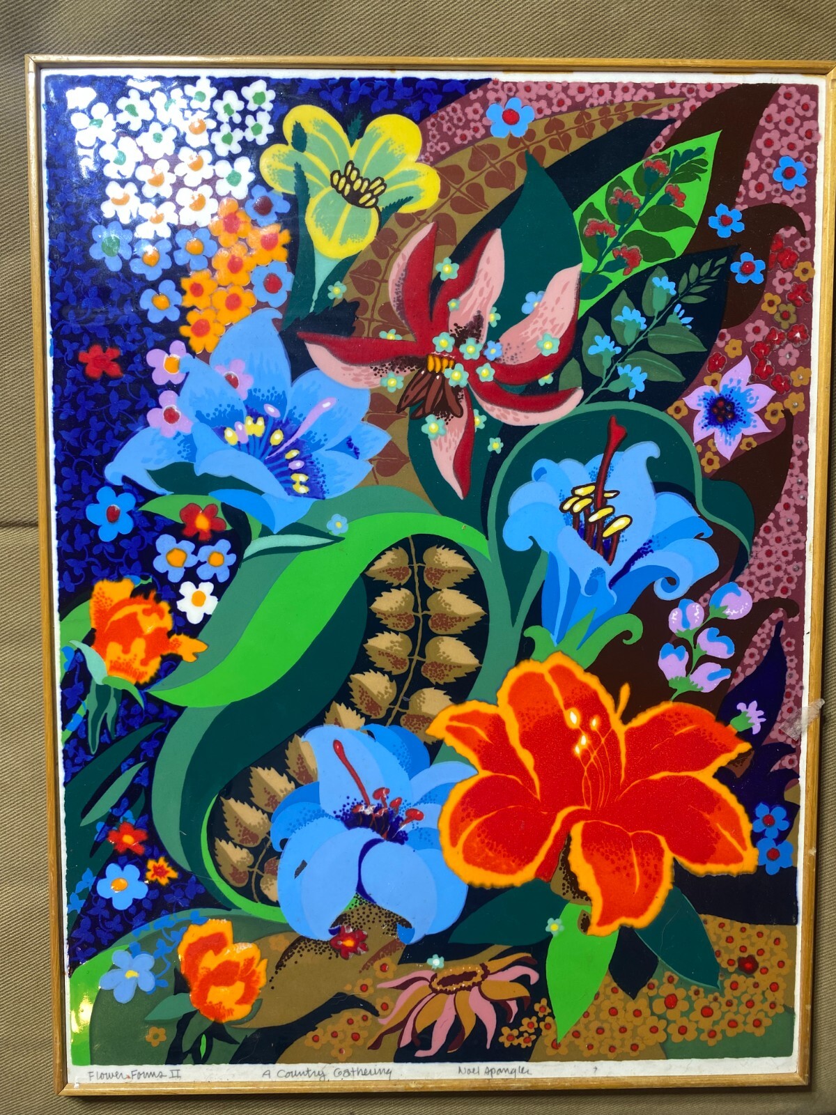 Stunning Noel Spangler «Flower Forms II, A Country Gathering» Enamel On Aluminum