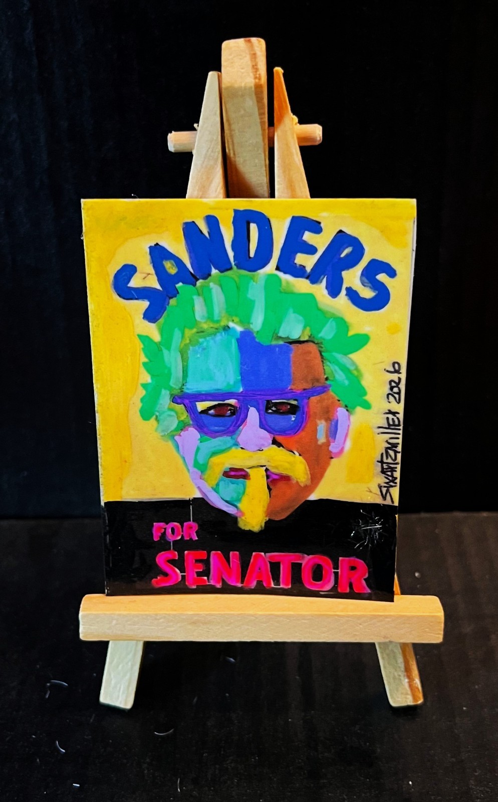 OOAK colorful POP ART SISTERS Framed Painting 11 x 14 ORIGINAL SWARTZMILLER DNA