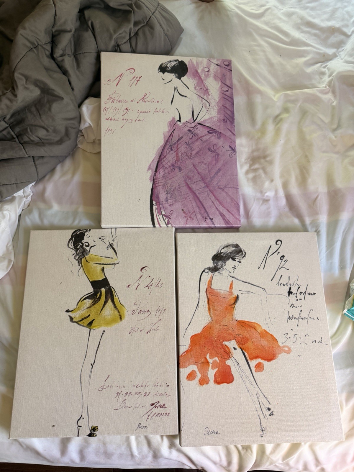 French Girl Paintings From Bed Bath And Beyond. 16in X 12in. 3 Paintings.