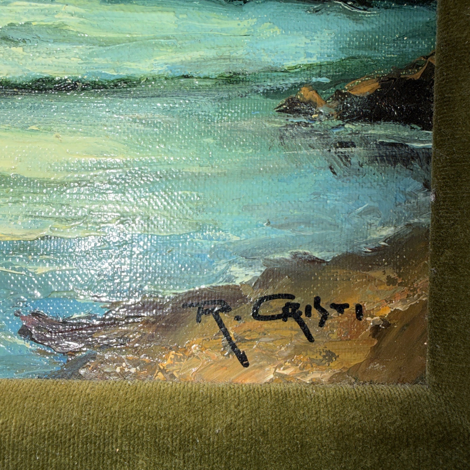 R. CRISTI «STORMY WATER» SEASCAPE, SIGNED OIL ON BOARD