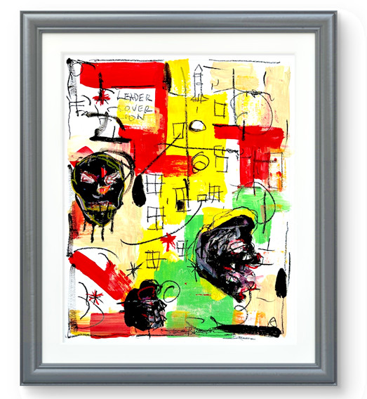 Abstract Art «Urban Life» Original Acrylic 18×24 inch Painting on Gallery Paper