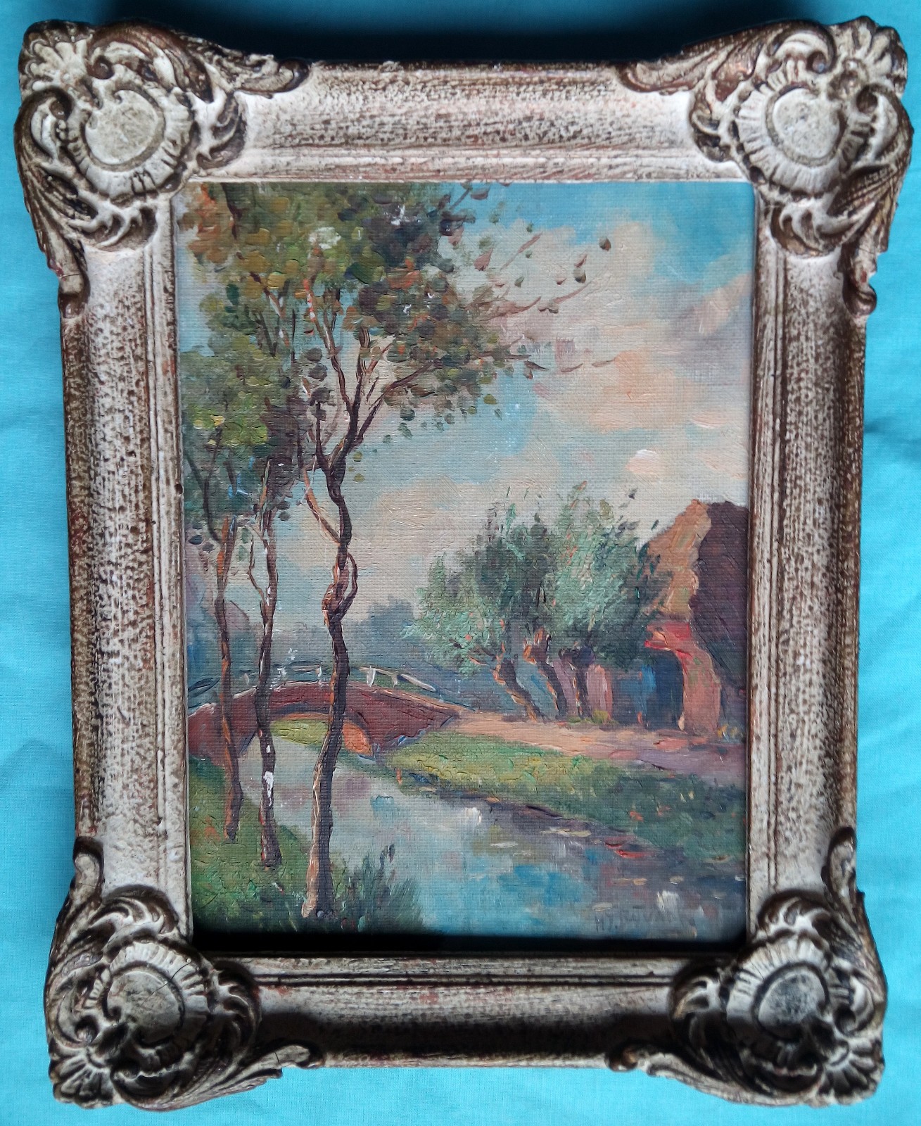 1920s OIL PAINTING DUTCH ARTIST H.J. BIJVANK 1881-1948 FRAMED SIGNED