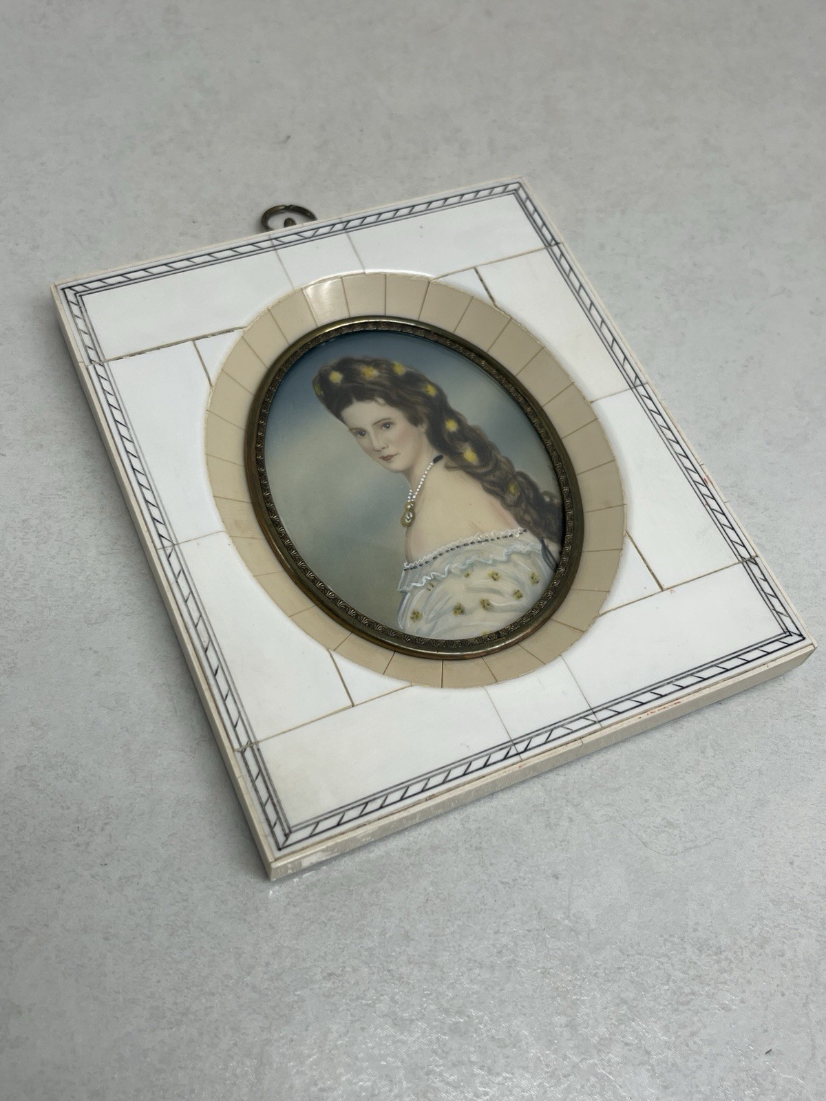 19th Century Miniature Portrait Empress Elisabeth “ Sisi “ Austria – Signed