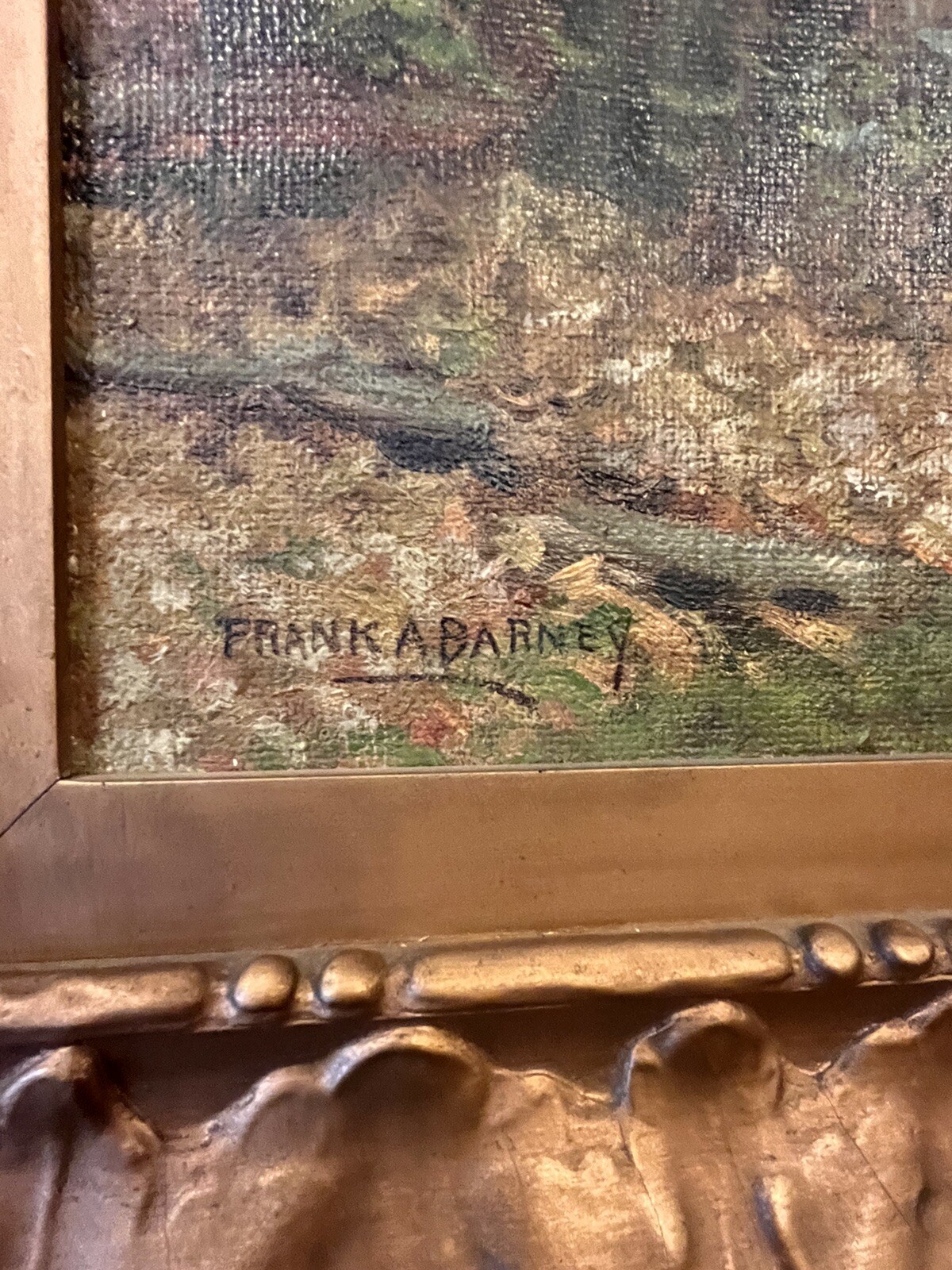 Frank A Barney Painting “path Through Trees” 21.5in x 27.5in Oil On Canvas