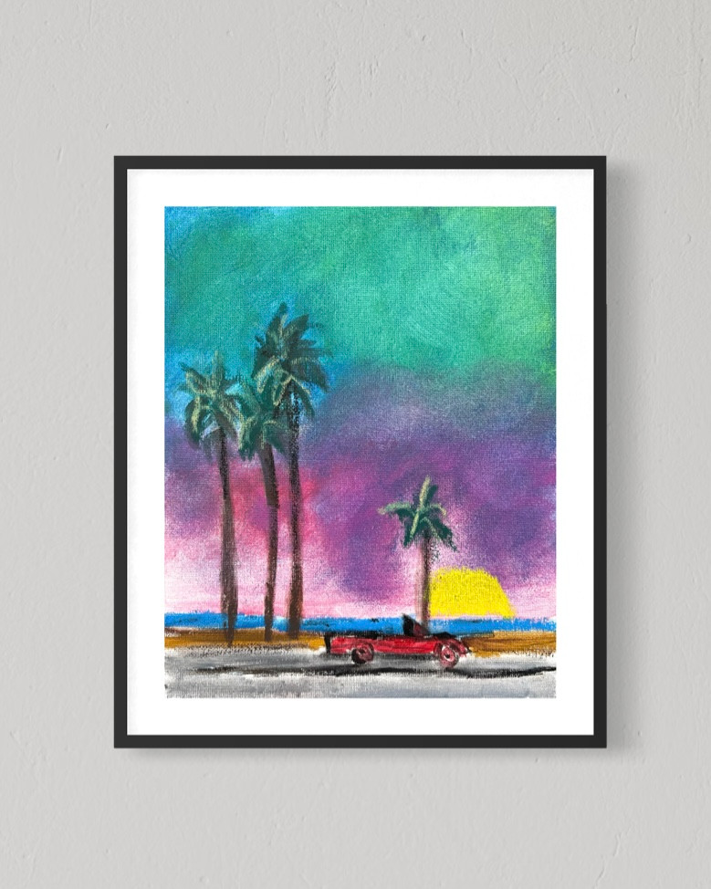 Original Sunset Beach 8×10 Canvas Impressionist Colorful Summer Scenic Wall Art