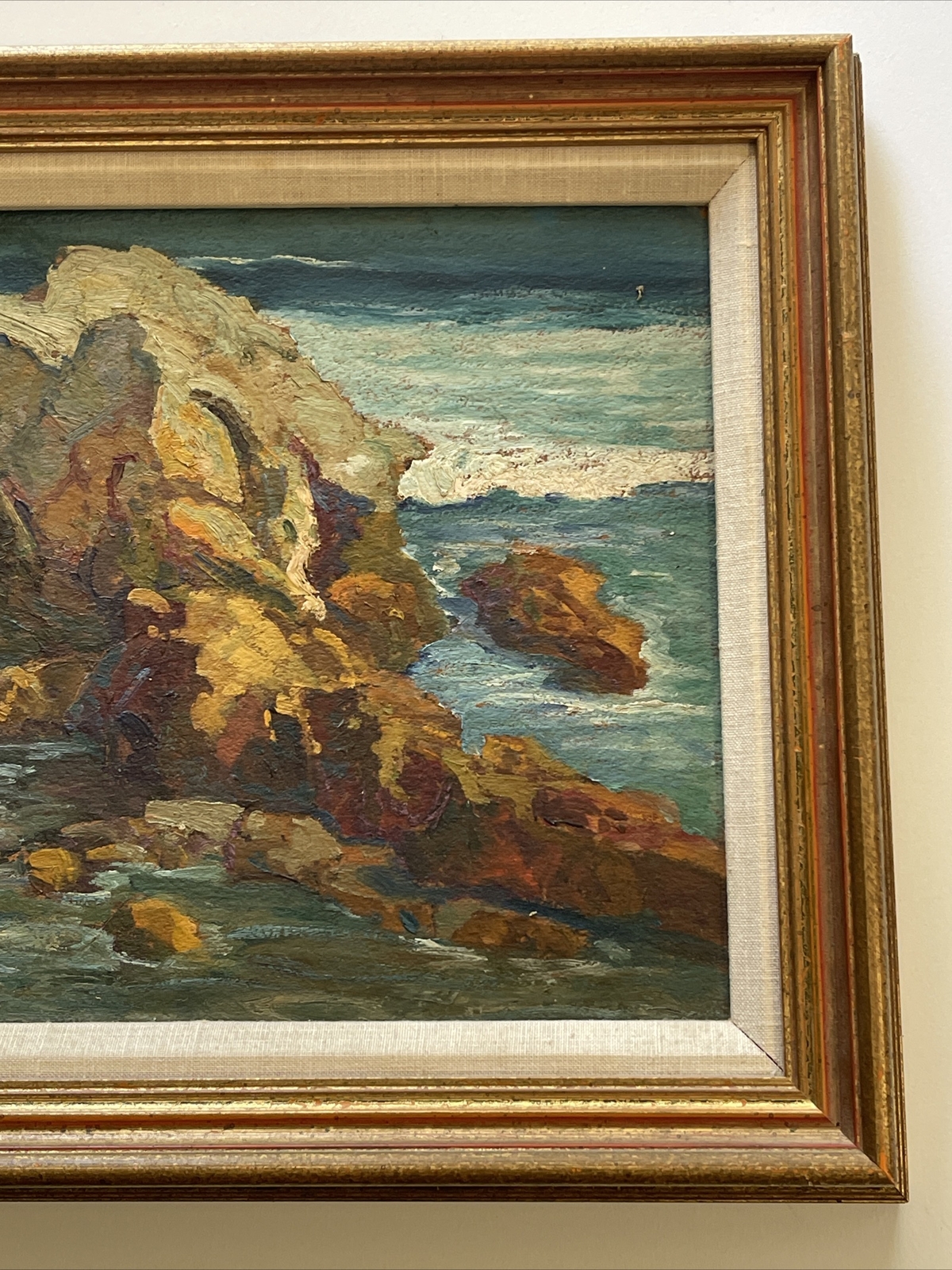 FREDERICK BECKER ANTIQUE LANDSCAPE PAINTING AMERICAN PLEIN AIR COASTAL BEACH