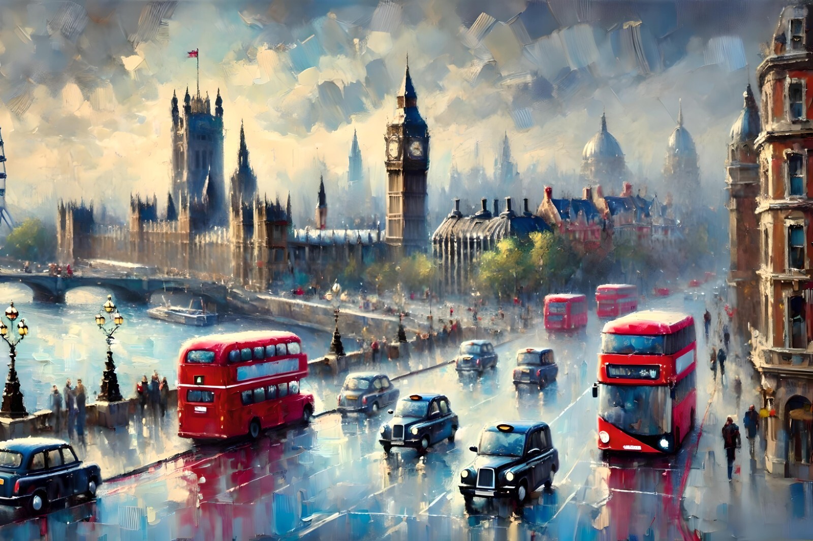 Original gay artist giclée painting «London» signed/numbered