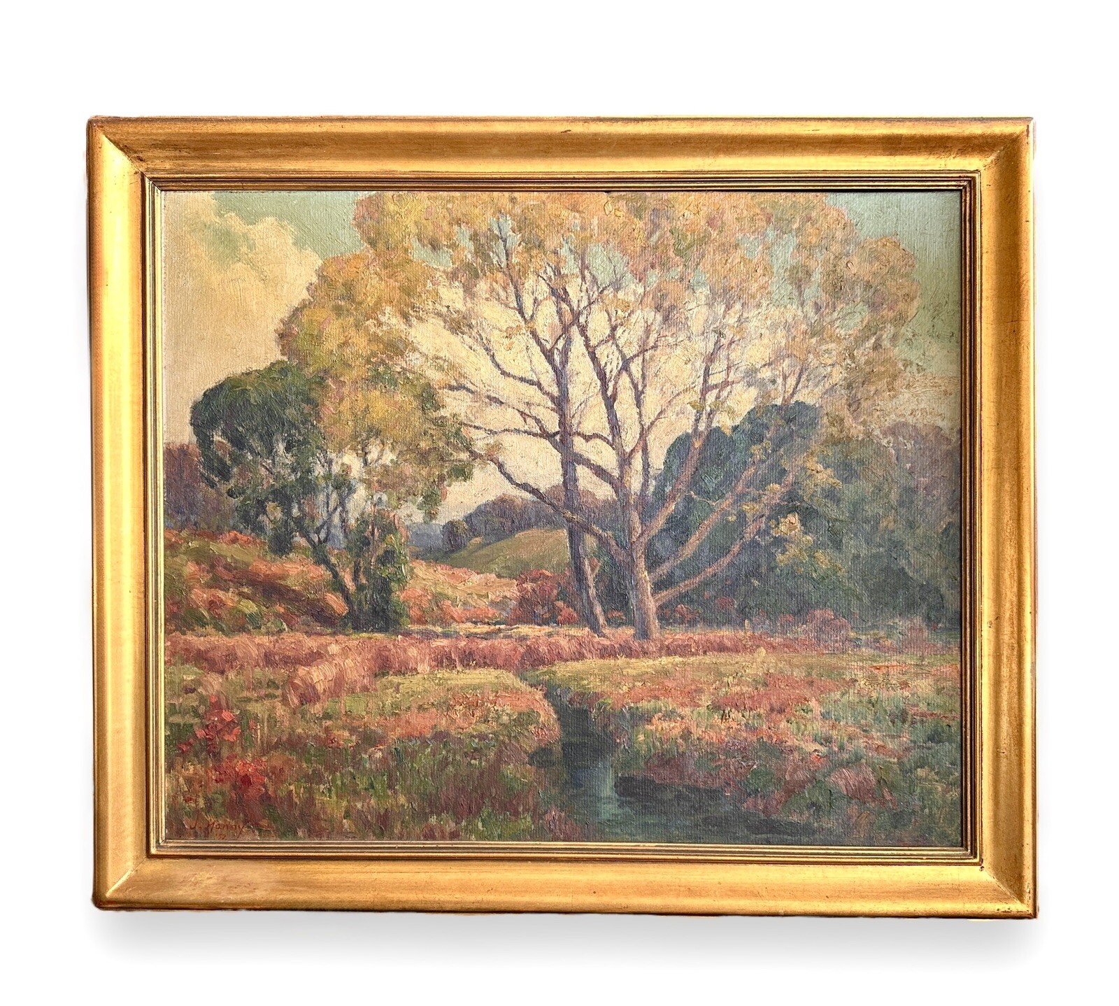 John Hanny landscape oil painting Postlude to Summer 1932 Illinois artist