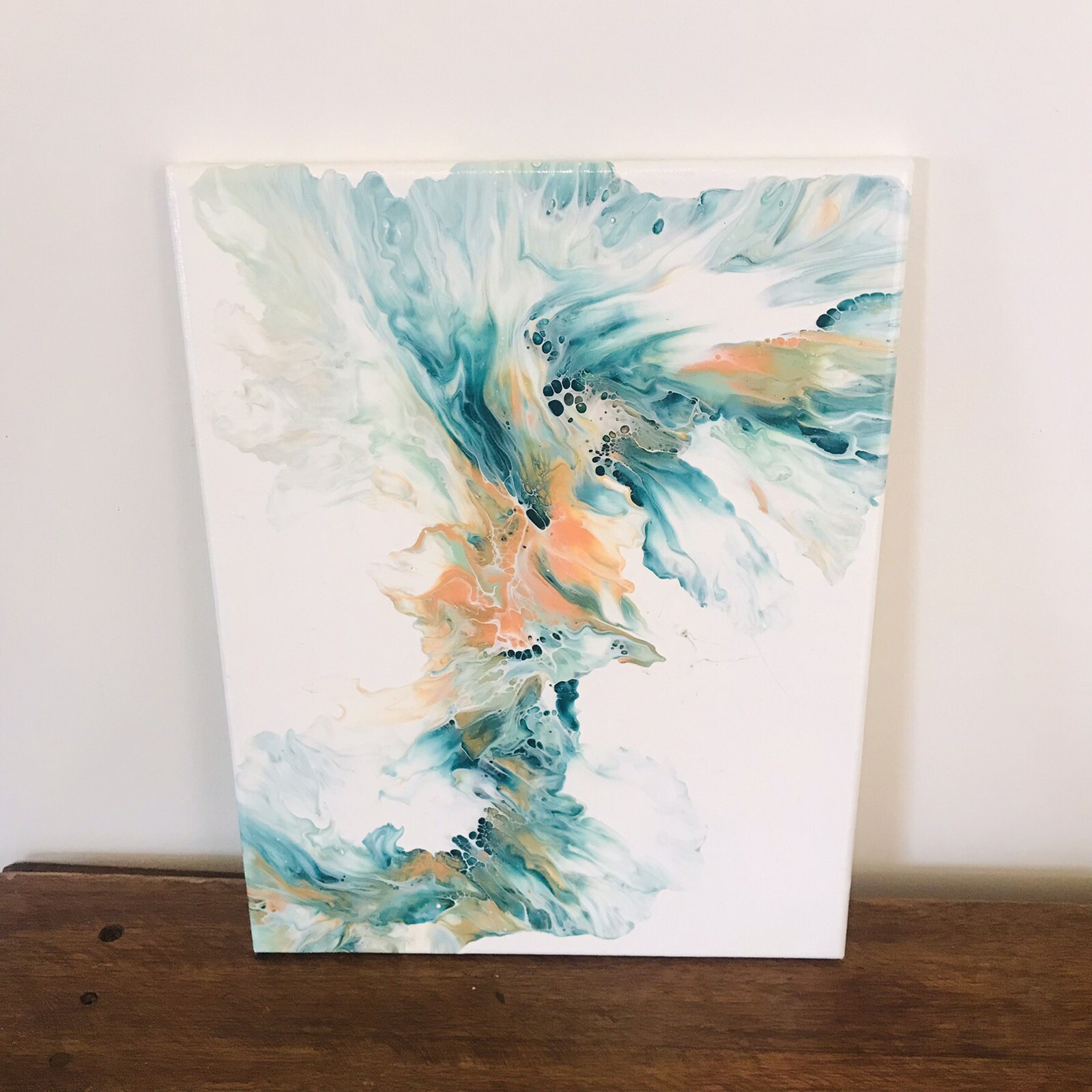 Acrylic Dutch Pour Painting Abstract Original Water Spout Fluid Art 14in by 11in