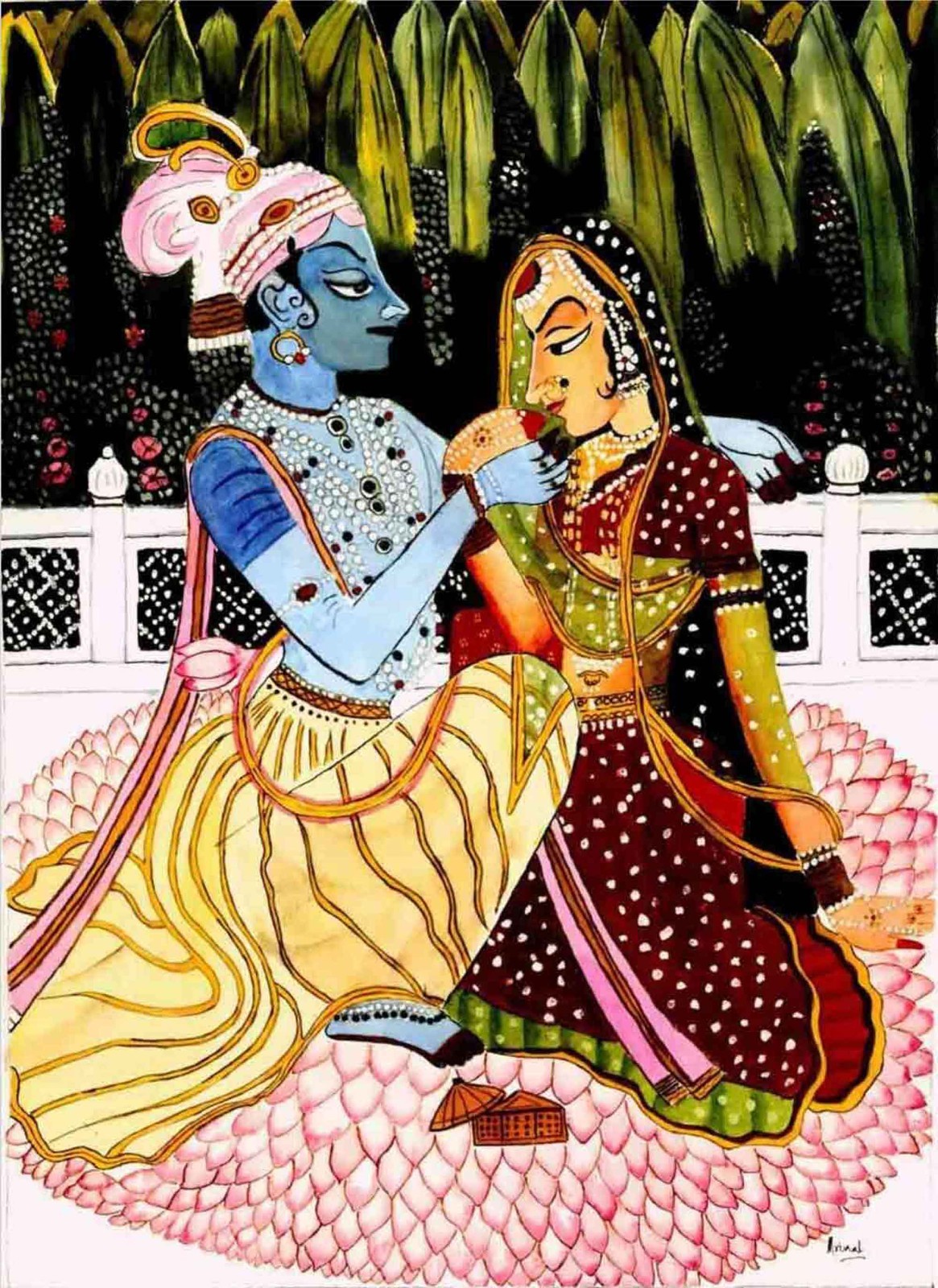 Bani Thani 1. Watercolour. Kishengarh style Painting. Collectible, Home Decor.