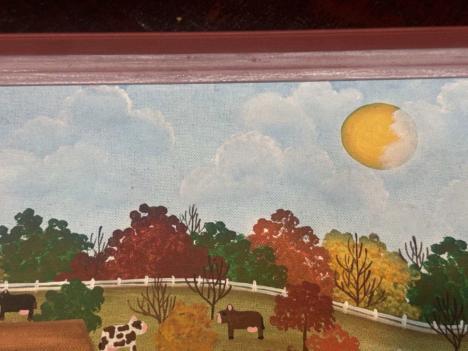 Dona Douma “Fall Splendor” Folkart Oil Painting, Signed ‘88