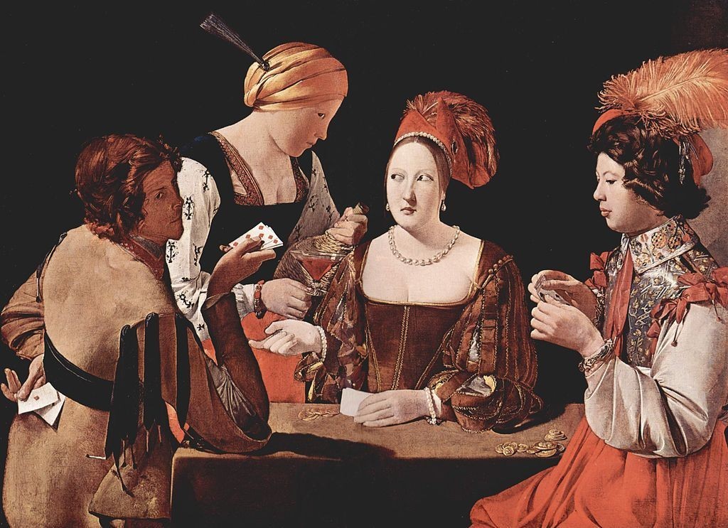 stunning oil painting handpainted on canvas-Play cards
